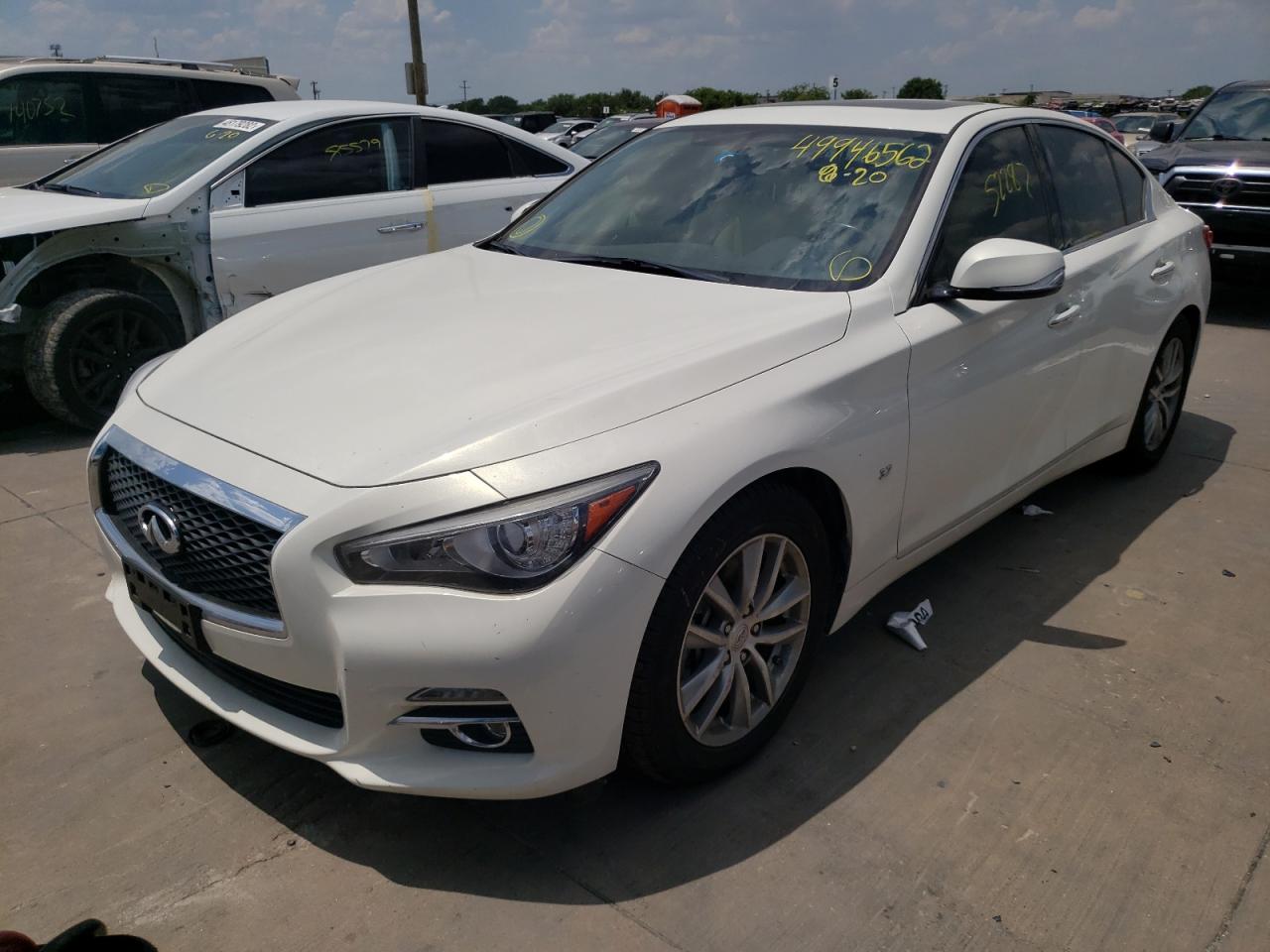 2014 Infiniti Q50 Base White vin: JN1BV7APXEM677896