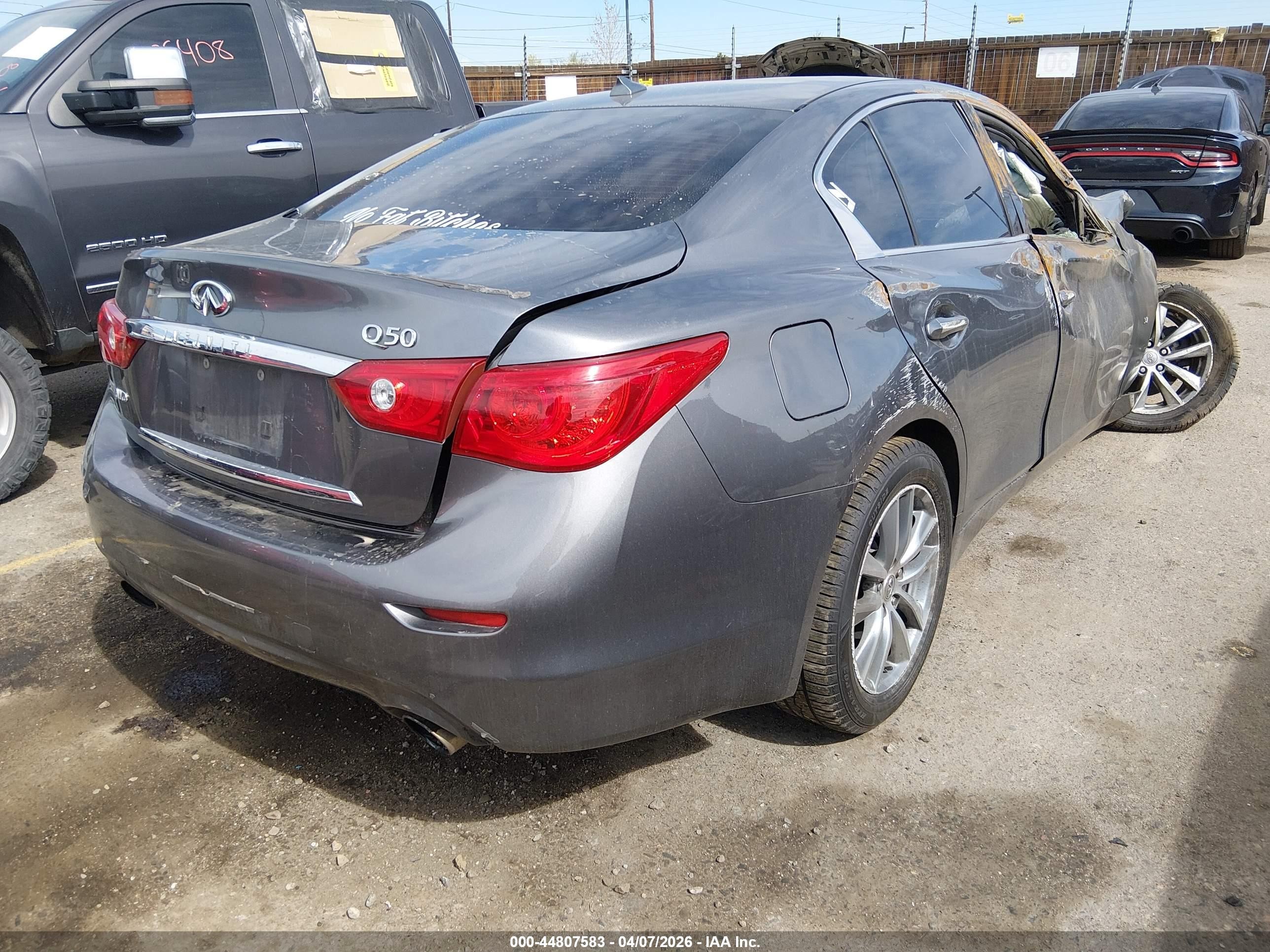 2014 Infiniti Q50 Premium Gray vin: JN1BV7AR0EM681554