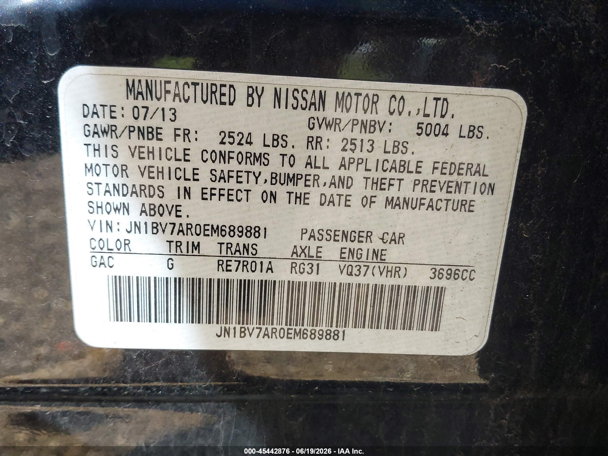 2014 Infiniti Q50 Premium Purple vin: JN1BV7AR0EM689881