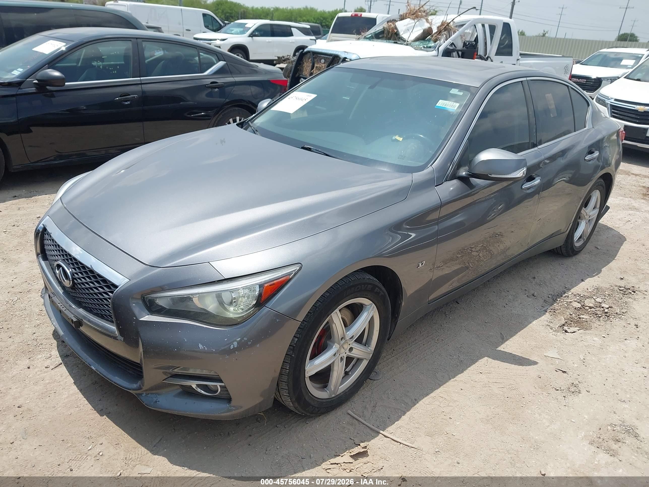 2014 Infiniti Q50 Premium/sport Gray vin: JN1BV7AR0EM707649