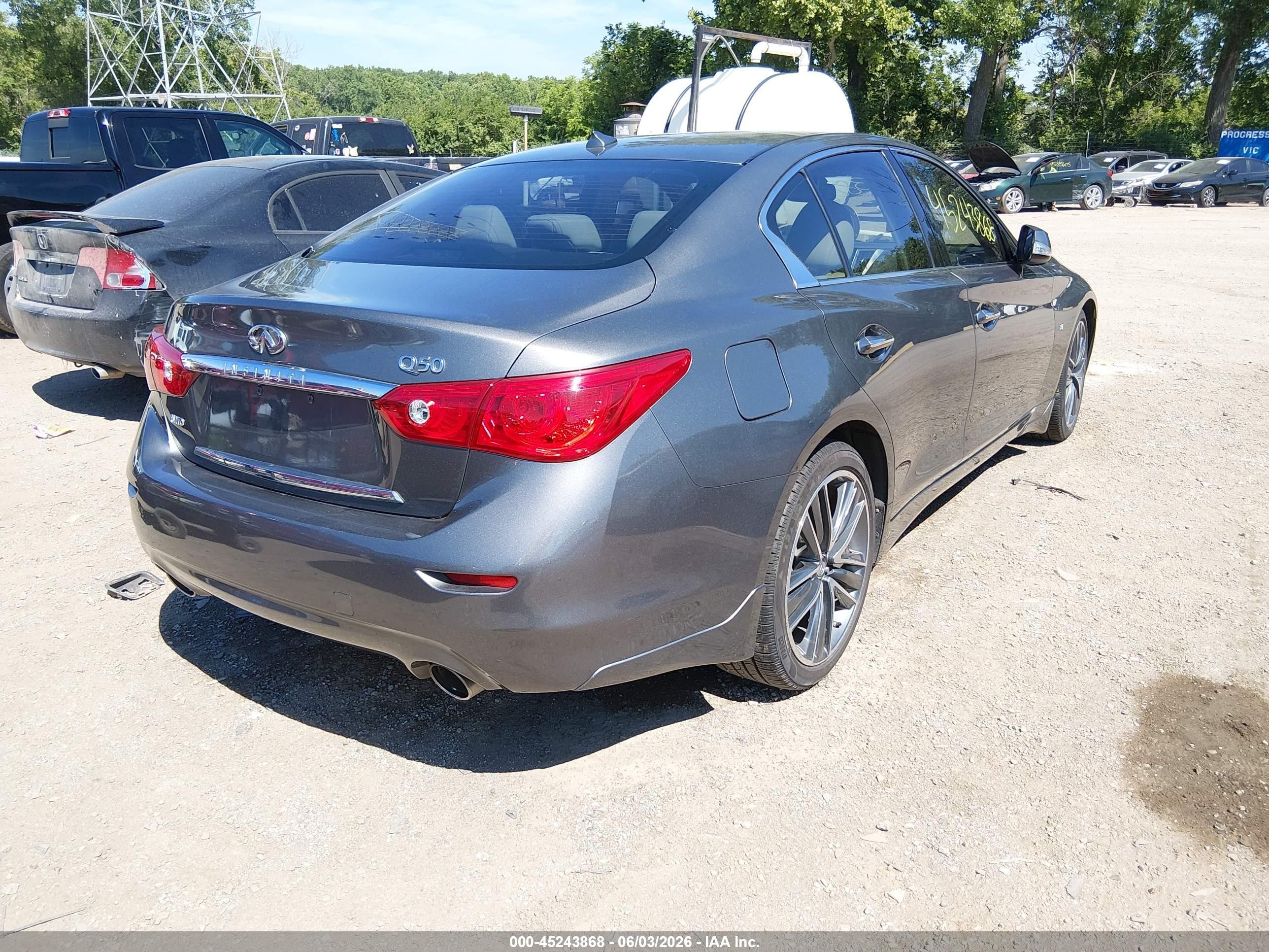 2015 Infiniti Q50 Premium Gray vin: JN1BV7AR0FM391896