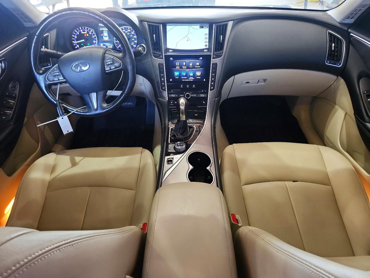 2015 Infiniti Q50 White vin: JN1BV7AR0FM394586