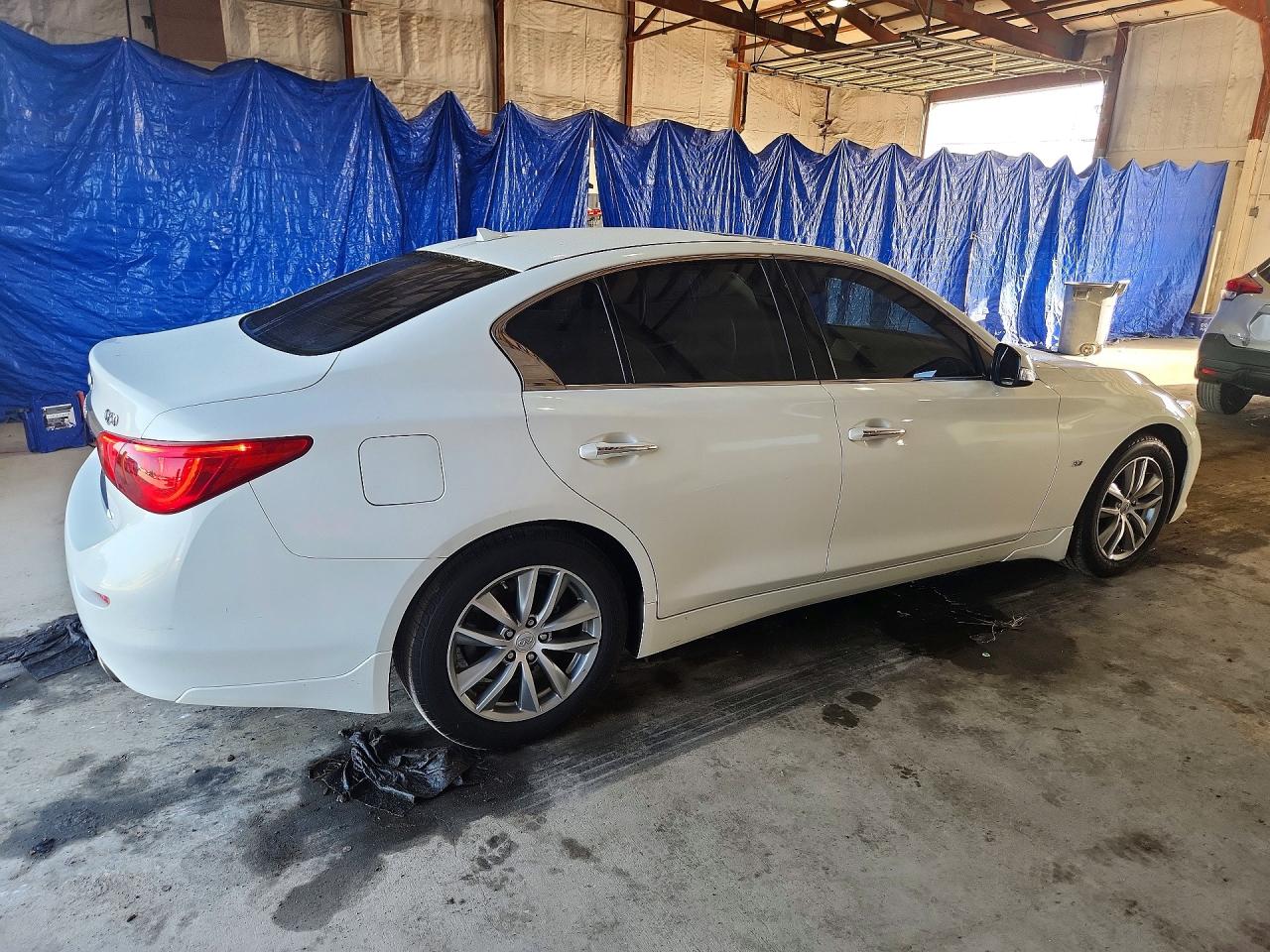 2015 Infiniti Q50 White vin: JN1BV7AR0FM394586