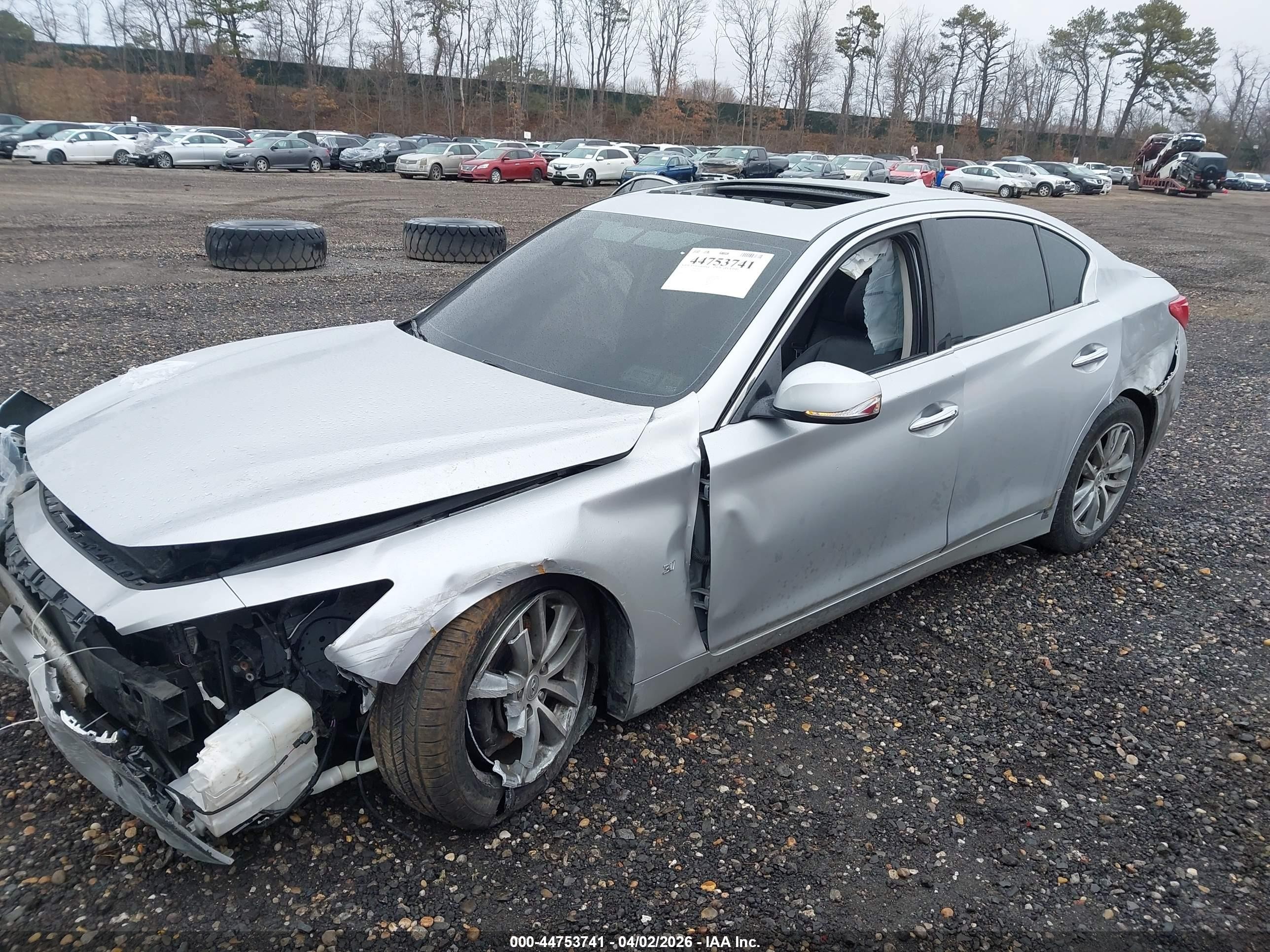 2015 Infiniti Q50 Premium/sport Silver vin: JN1BV7AR0FM405876