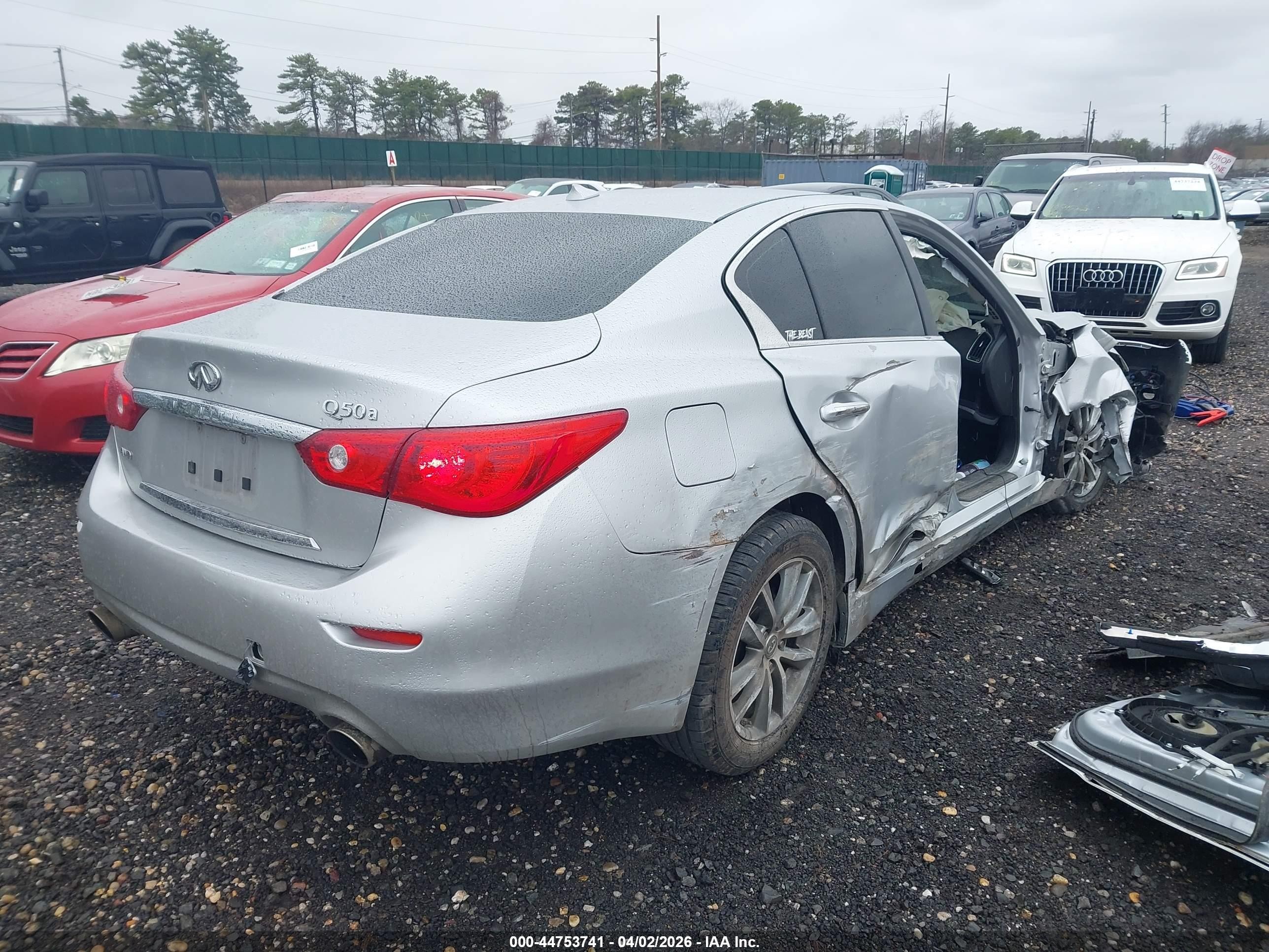2015 Infiniti Q50 Premium/sport Silver vin: JN1BV7AR0FM405876