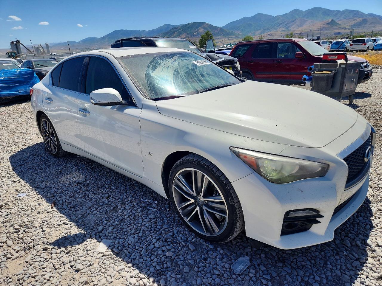 2014 Infiniti Q50 Sport White vin: JN1BV7AR1EM699691