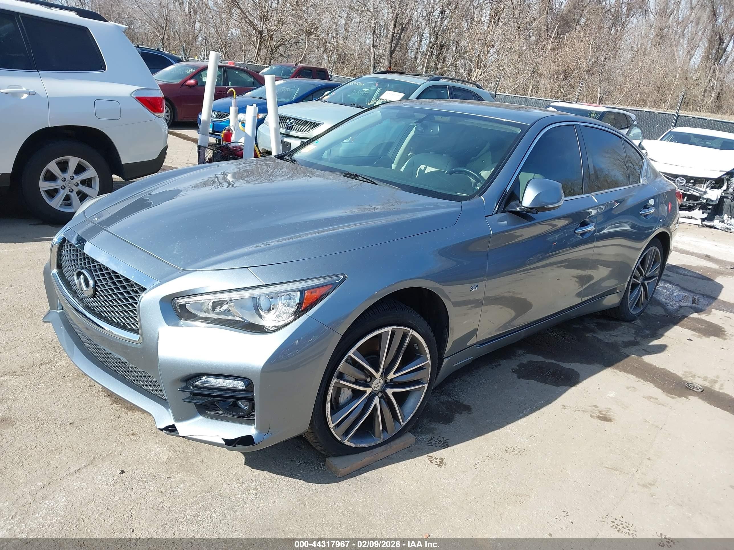 2015 Infiniti Q50 Sport Gray vin: JN1BV7AR1FM398422