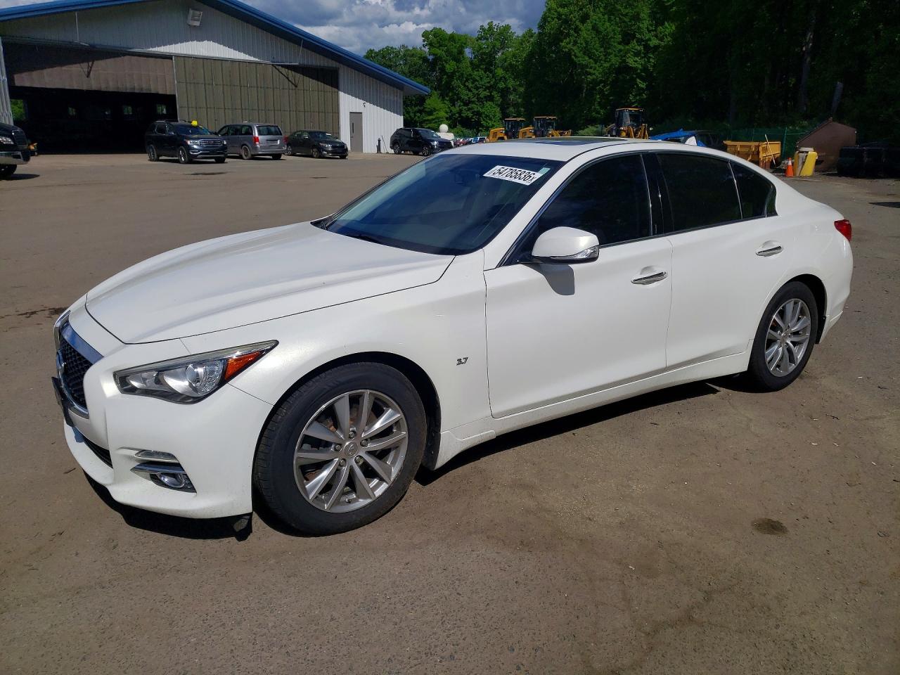 2015 Infiniti Q50 Premium White vin: JN1BV7AR1FM412108