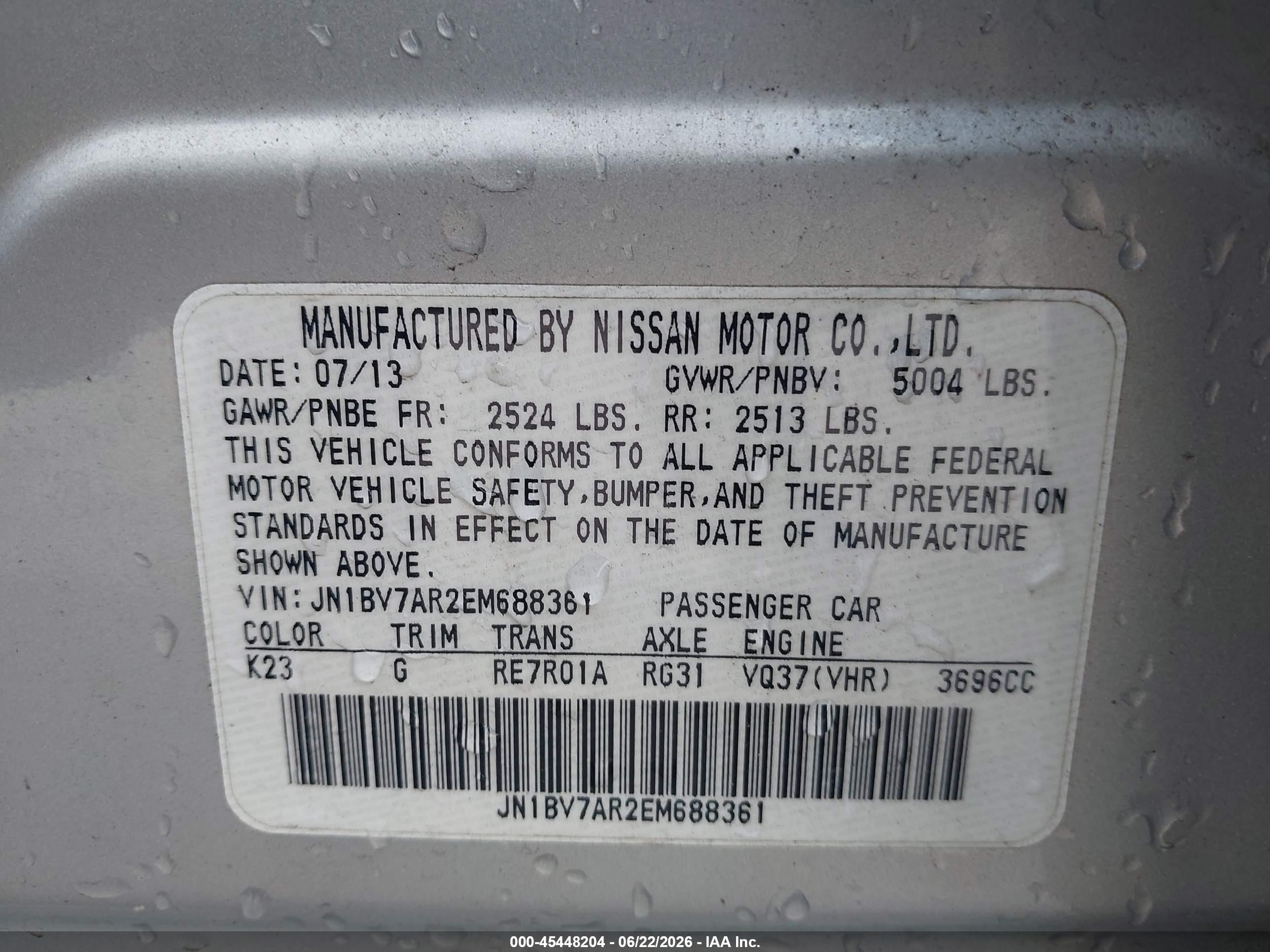 2014 Infiniti Q50 Premium Silver vin: JN1BV7AR2EM688361