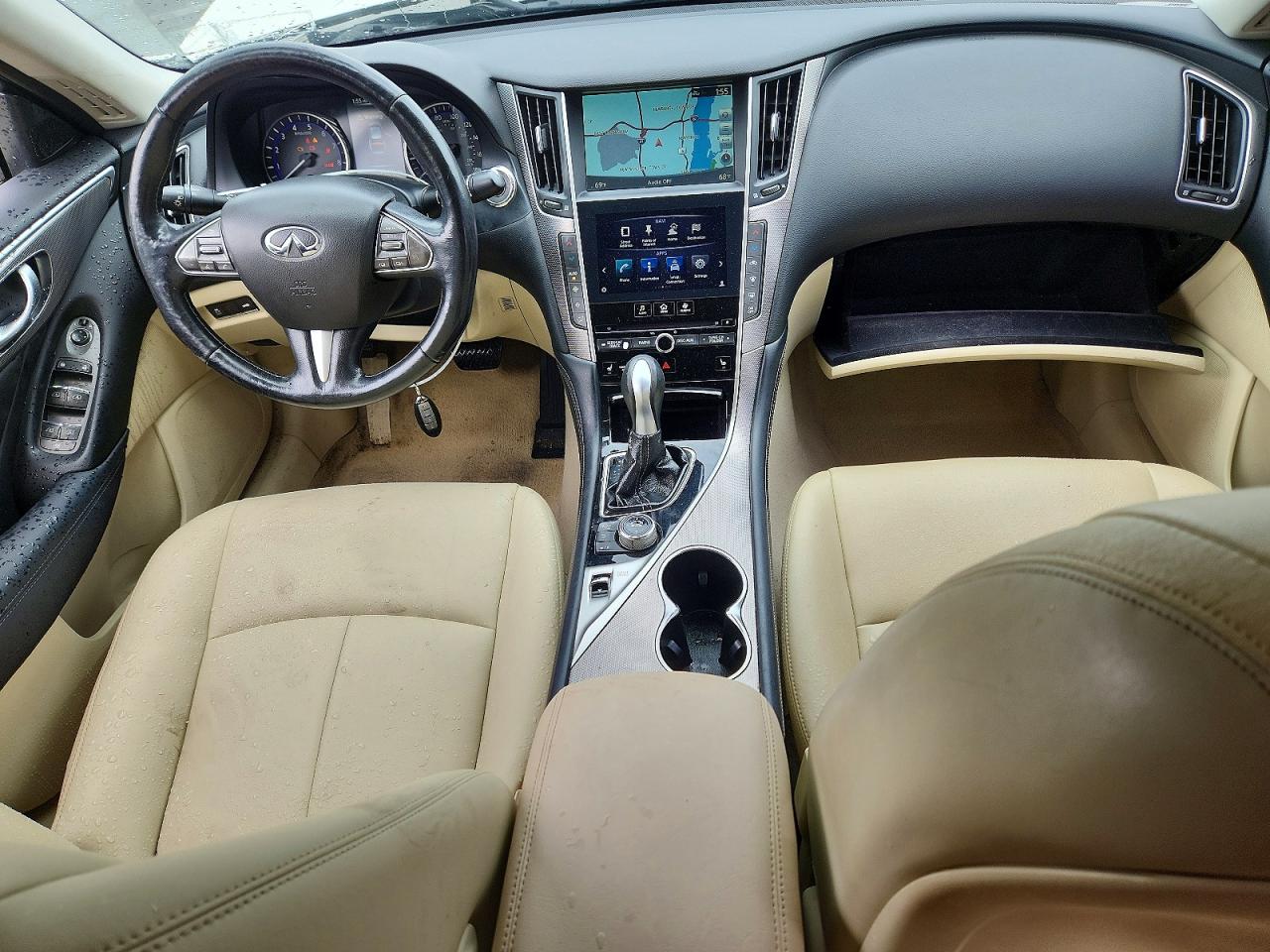 2014 Infiniti Q50 Premium White vin: JN1BV7AR2EM697691