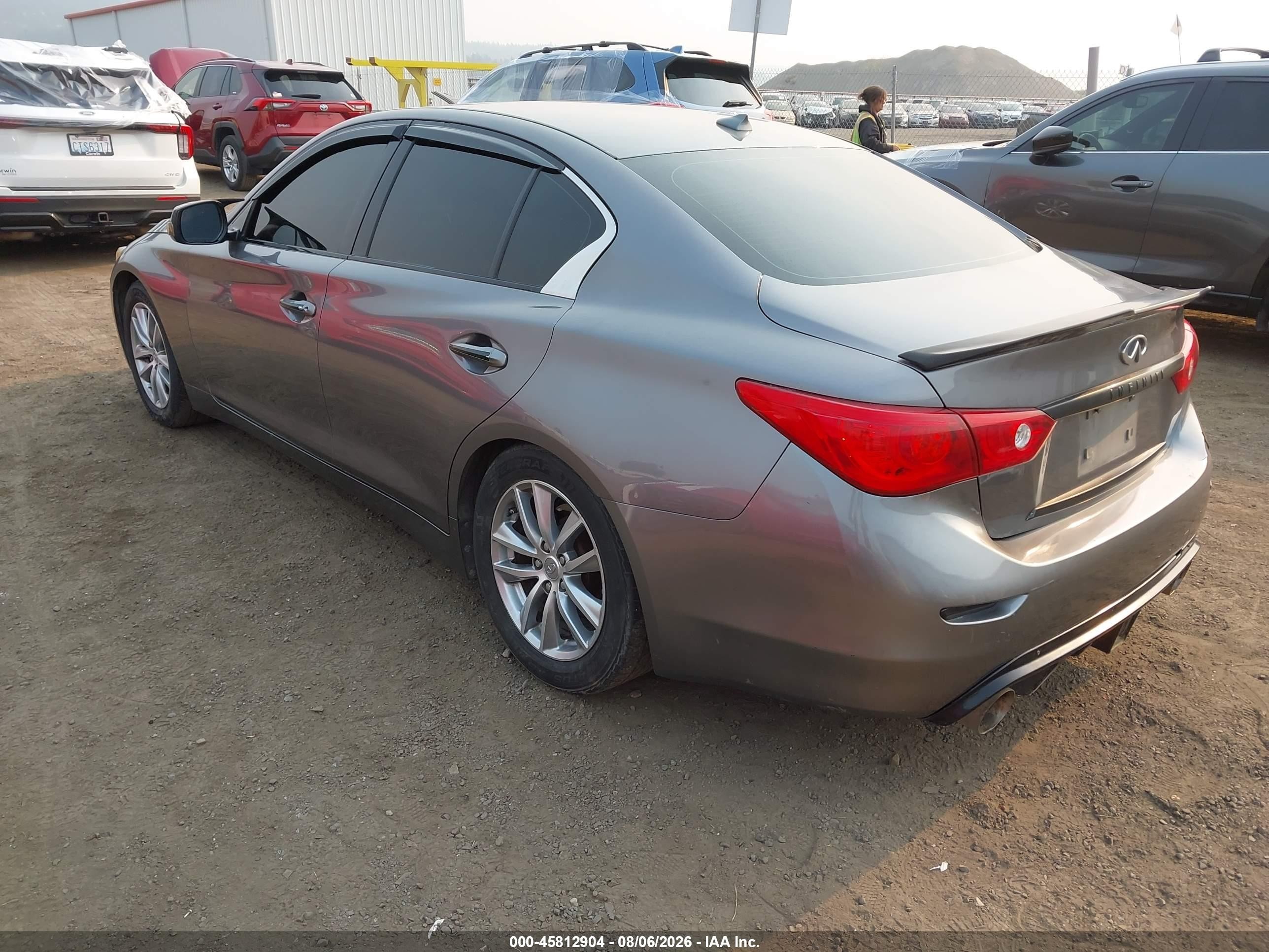 2014 Infiniti Q50 Premium Серый vin: JN1BV7AR2EM697979