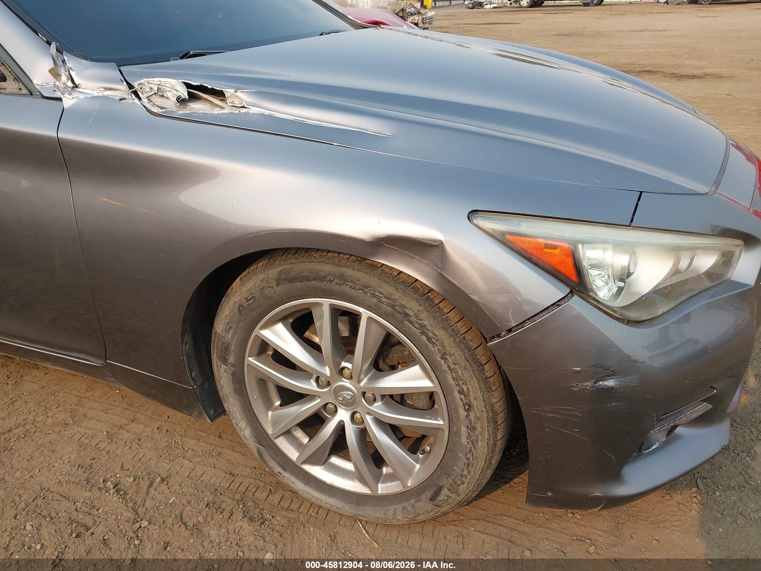 2014 Infiniti Q50 Premium Серый vin: JN1BV7AR2EM697979