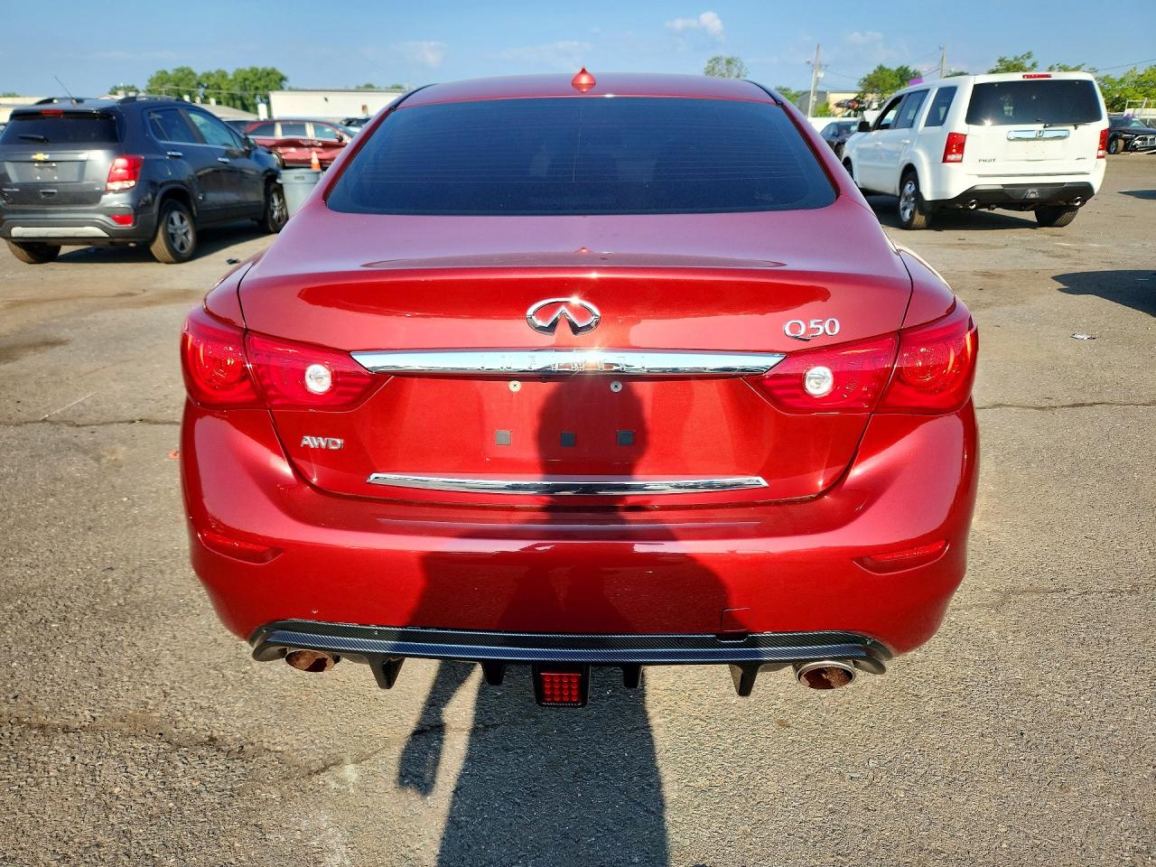 2015 Infiniti Q50 Premium Burgundy vin: JN1BV7AR2FM398803