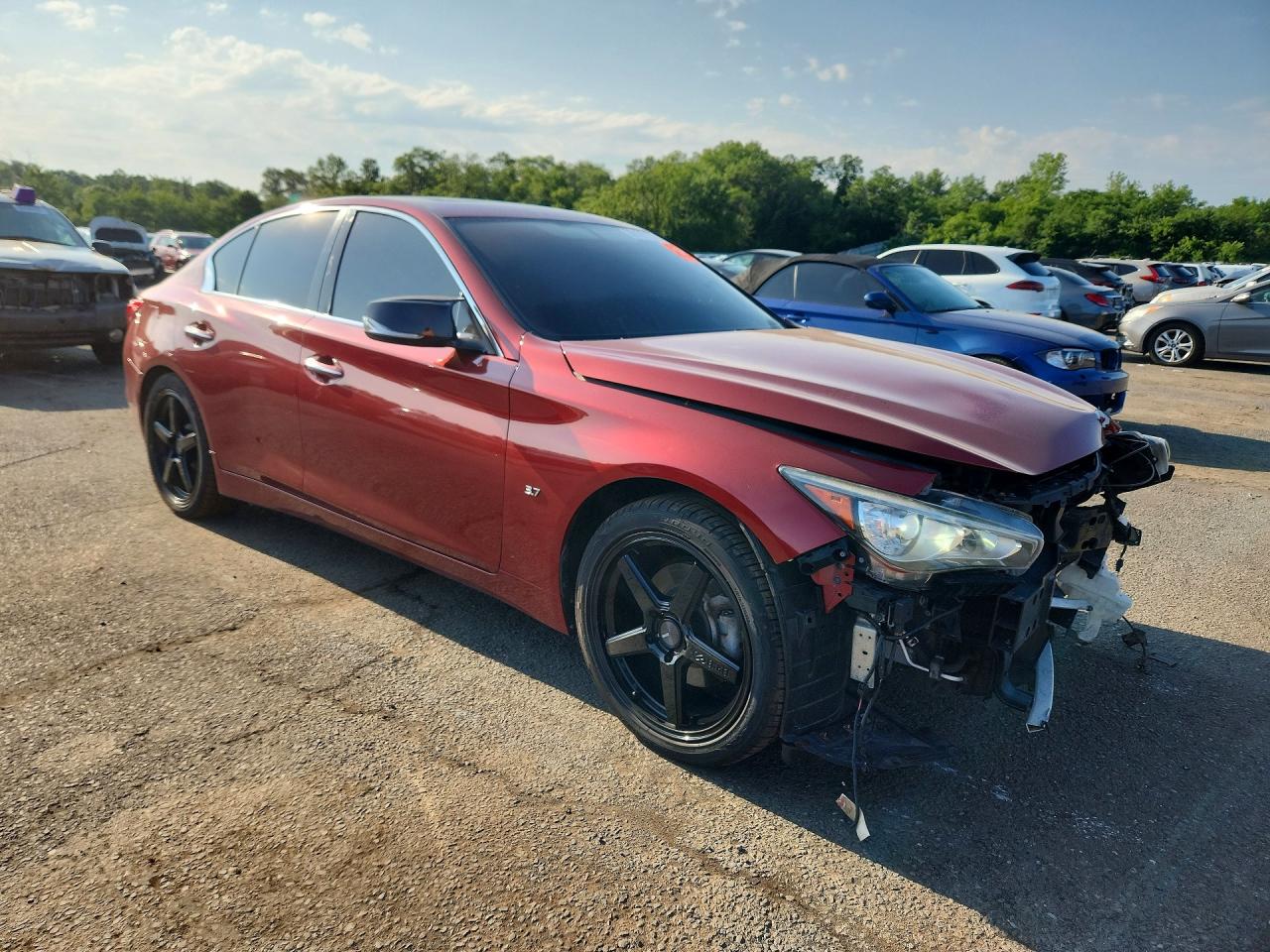 2015 Infiniti Q50 Premium Burgundy vin: JN1BV7AR2FM398803