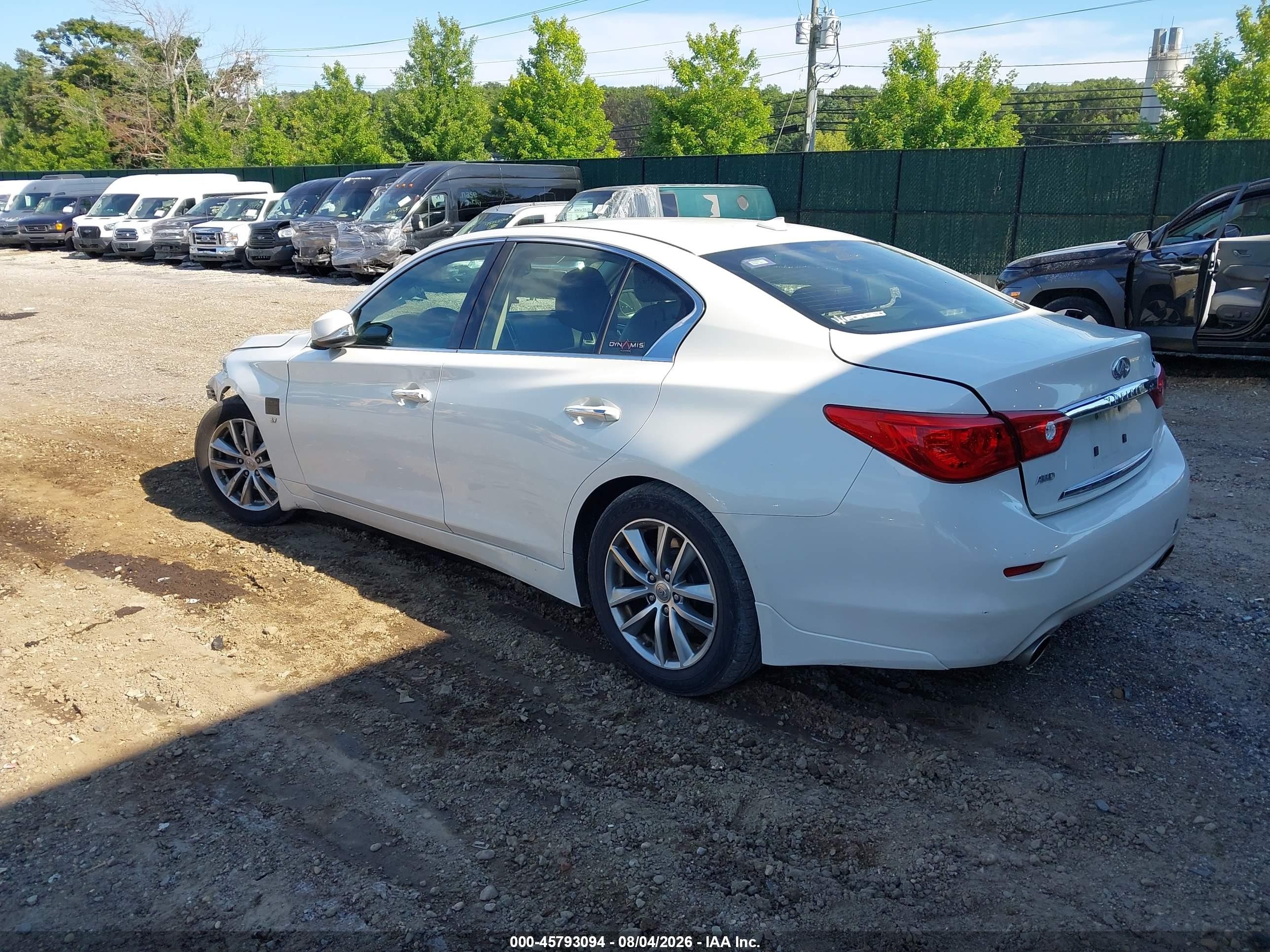 2014 Infiniti Q50 Premium White vin: JN1BV7AR3EM685078