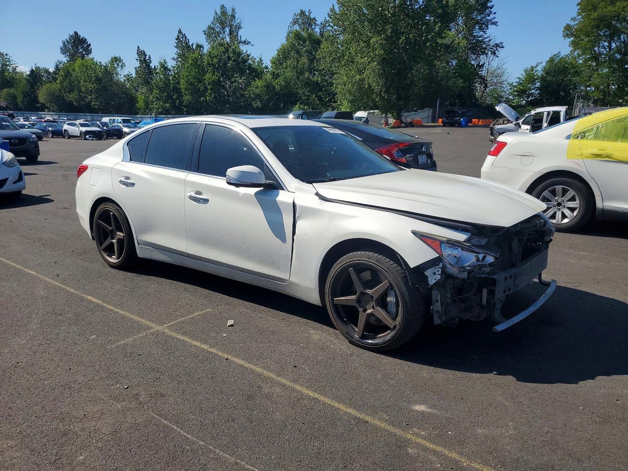 2014 Infiniti Q50 Sport White vin: JN1BV7AR3EM689339