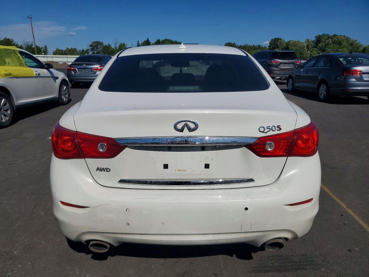 2014 Infiniti Q50 Sport White vin: JN1BV7AR3EM689339