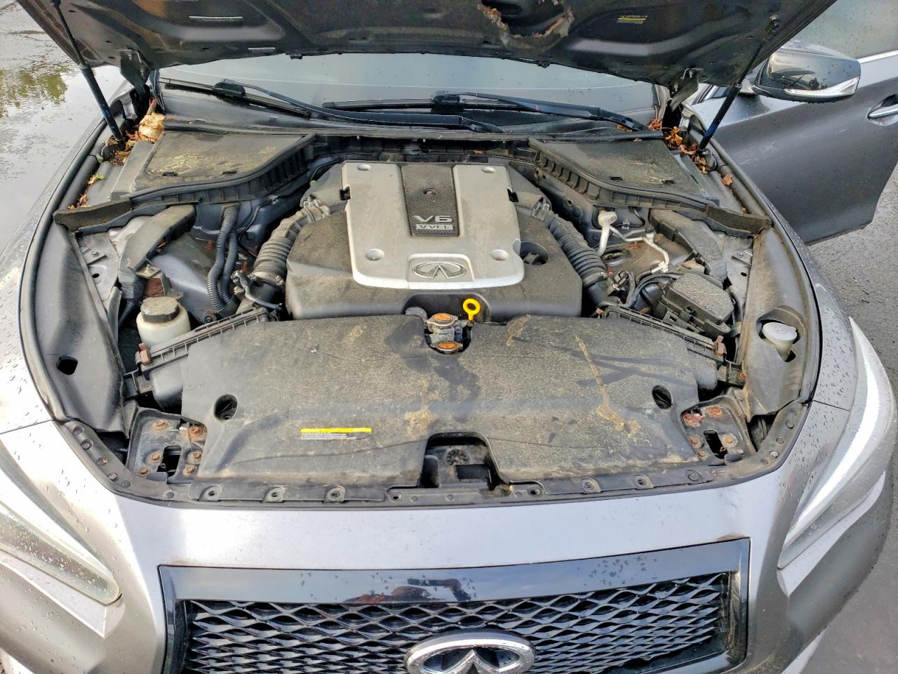 2014 Infiniti Q50 Base Gray vin: JN1BV7AR3EM694055