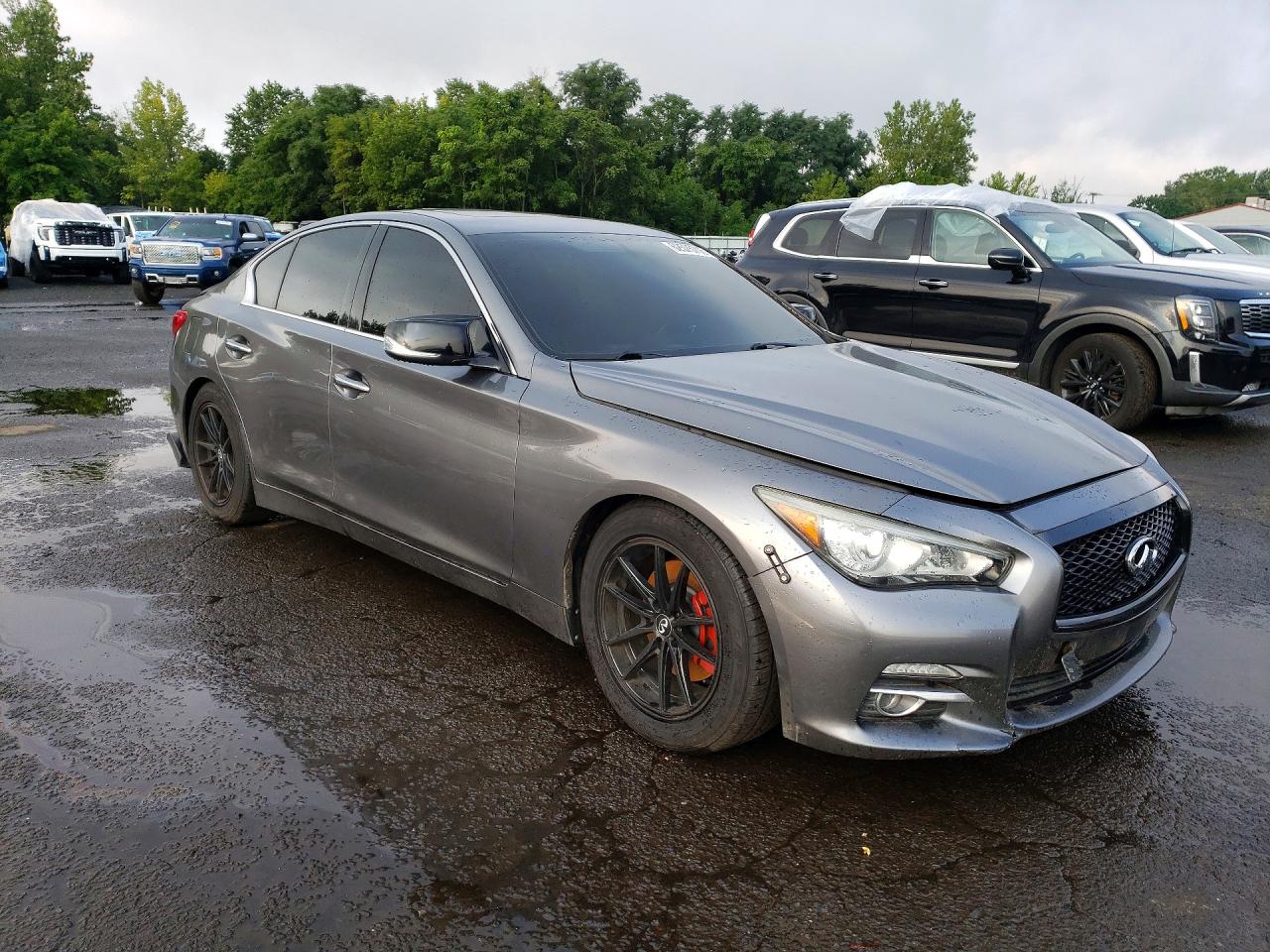 2014 Infiniti Q50 Base Gray vin: JN1BV7AR3EM694055