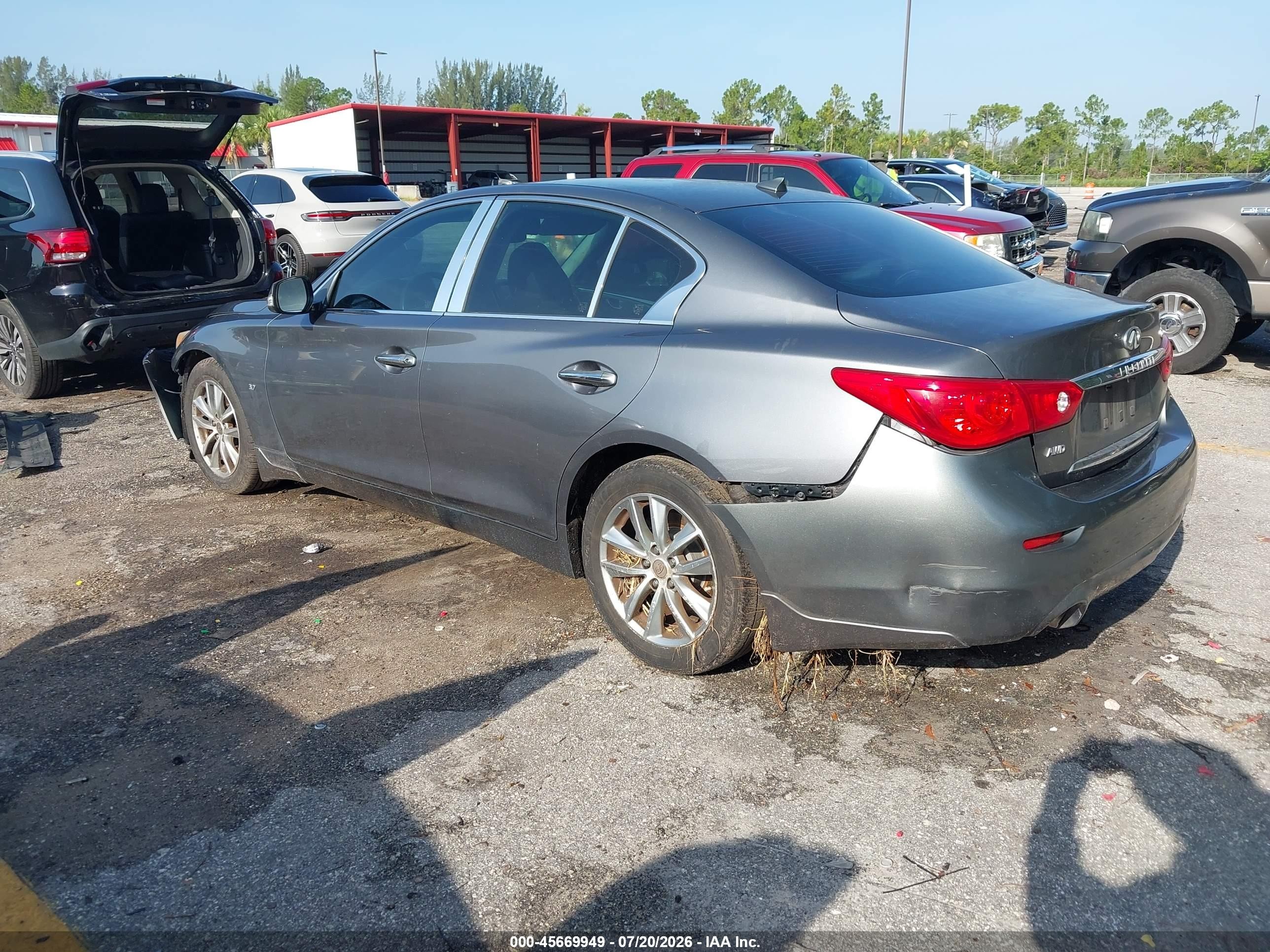 2014 Infiniti Q50 Premium Gray vin: JN1BV7AR3EM701022