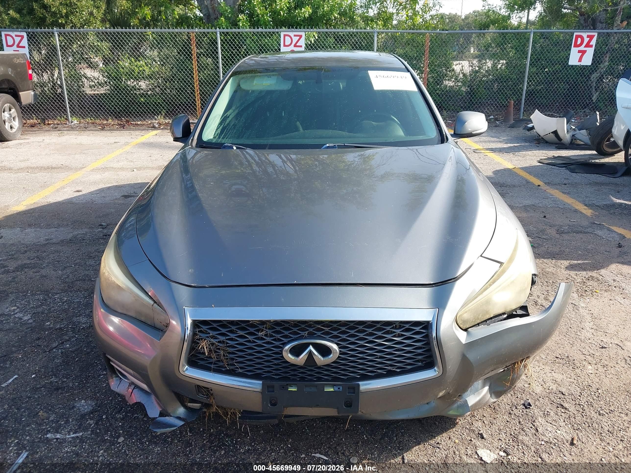 2014 Infiniti Q50 Premium Gray vin: JN1BV7AR3EM701022