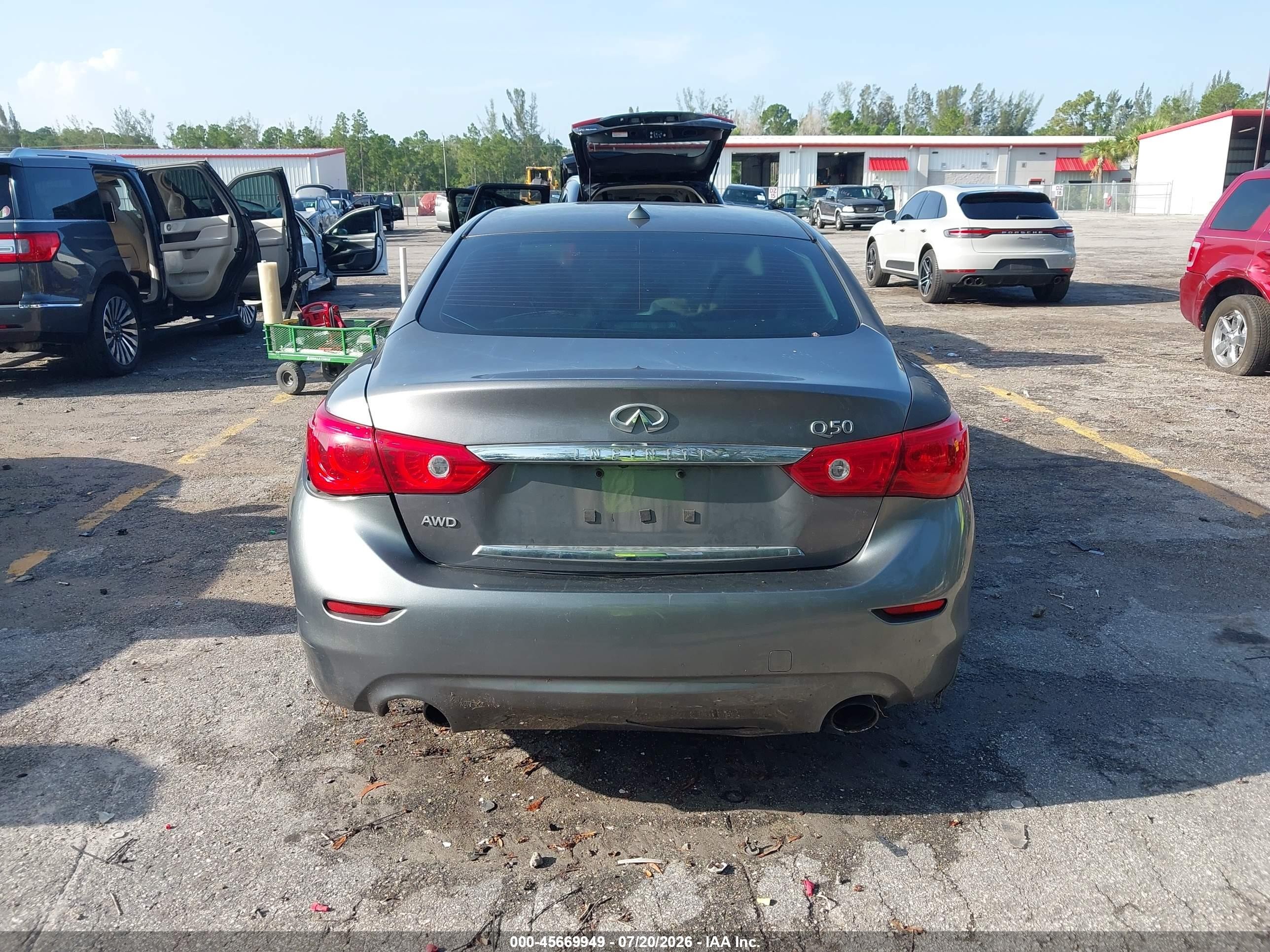 2014 Infiniti Q50 Premium Gray vin: JN1BV7AR3EM701022