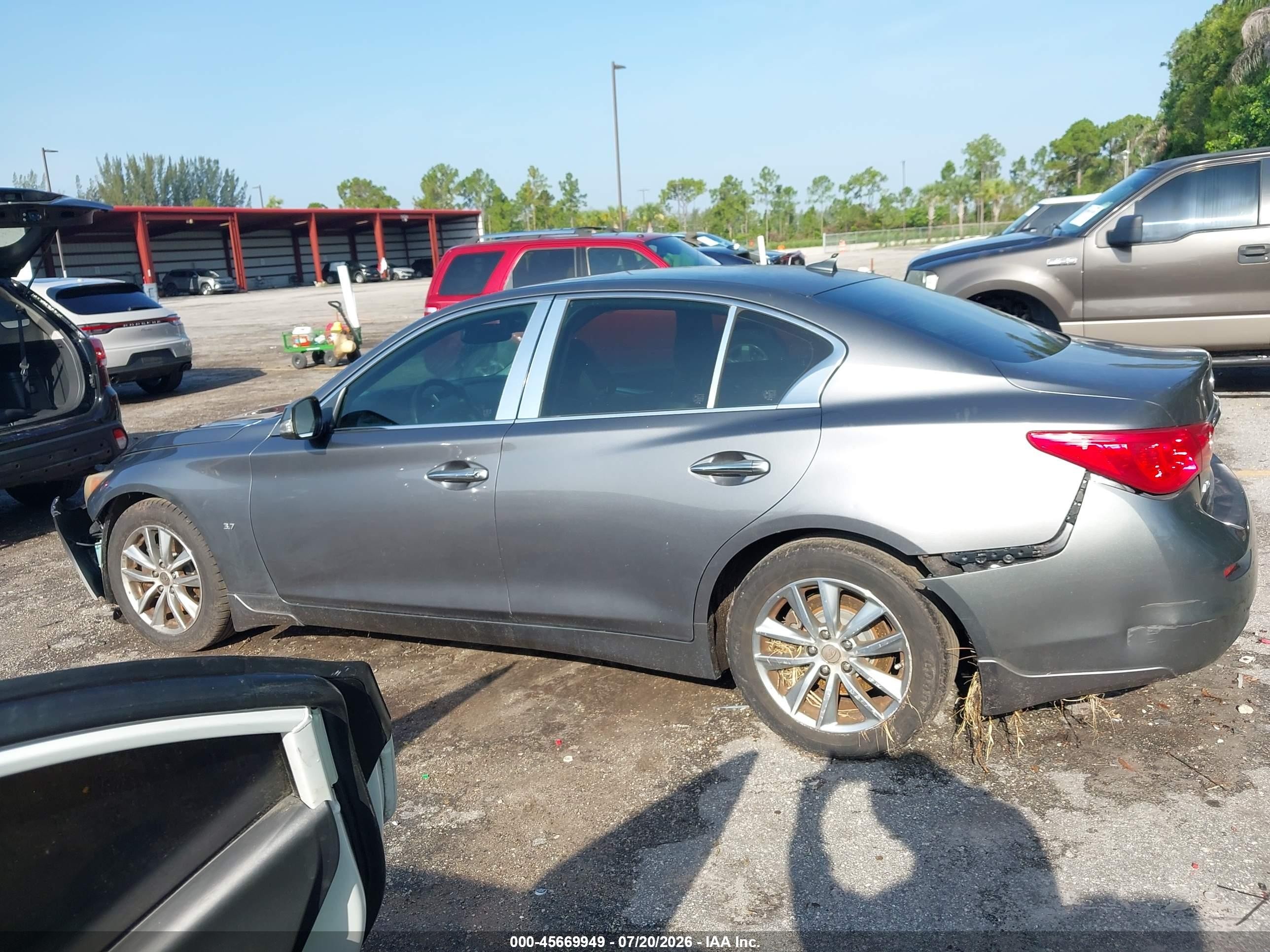 2014 Infiniti Q50 Premium Gray vin: JN1BV7AR3EM701022