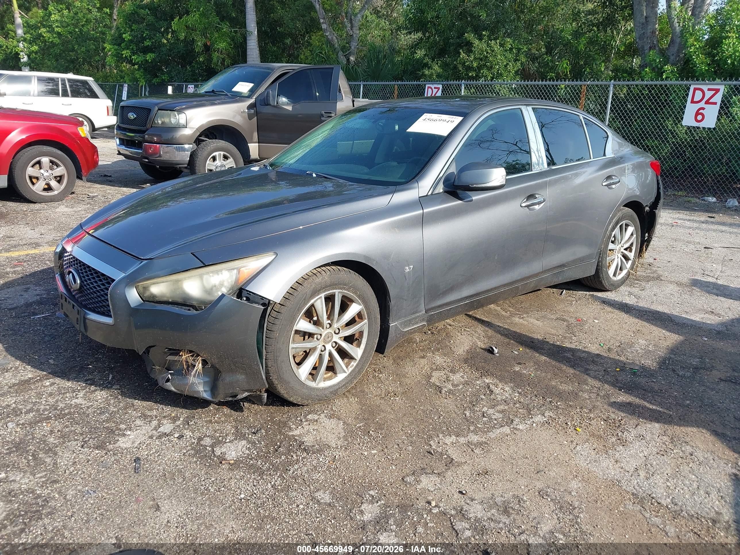 2014 Infiniti Q50 Premium Gray vin: JN1BV7AR3EM701022