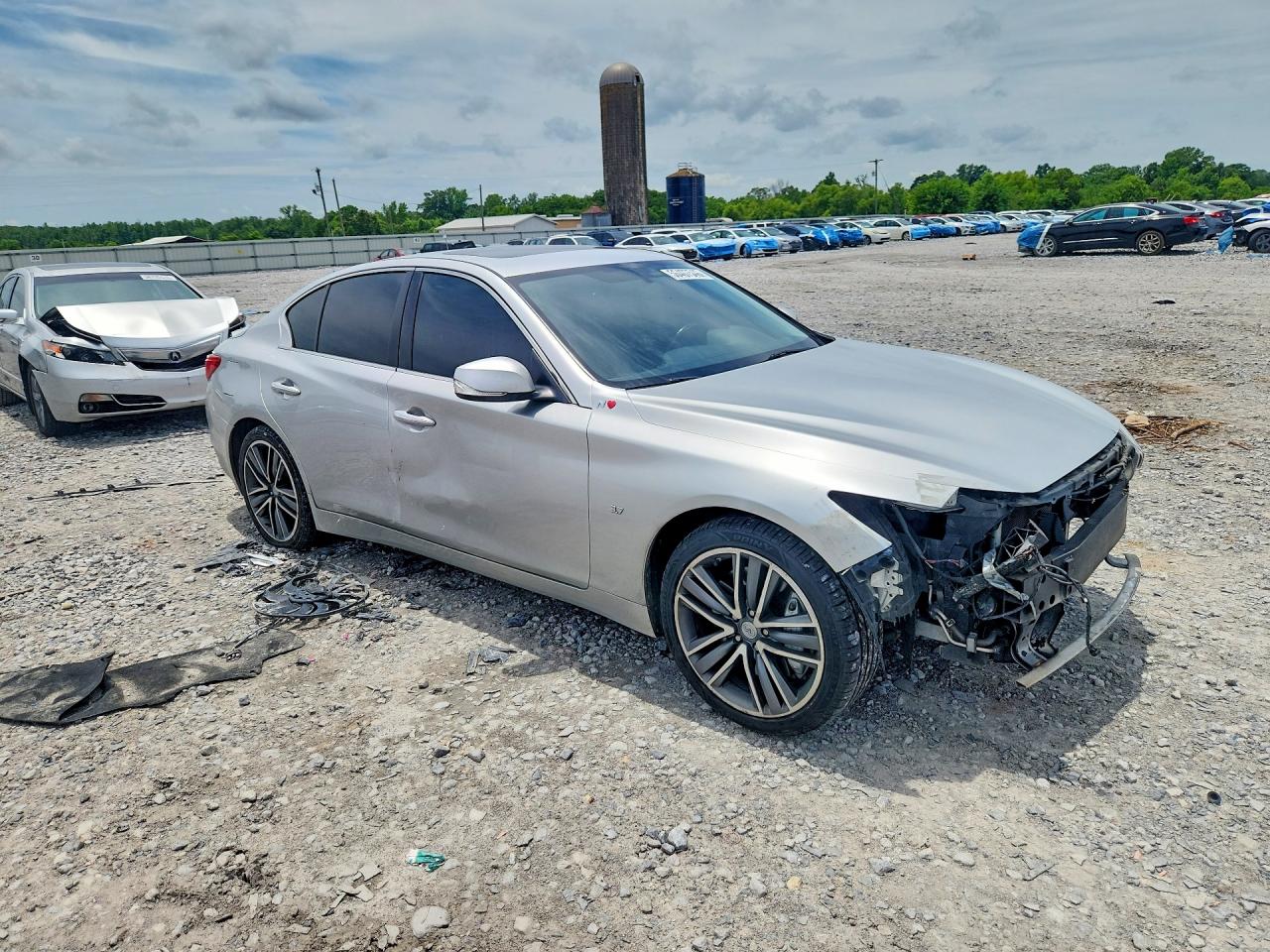 2015 Infiniti Q50 Sport Silver vin: JN1BV7AR3FM408531