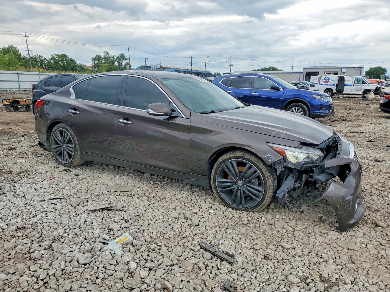 2014 Infiniti Q50 Base Brown vin: JN1BV7AR4EM685462