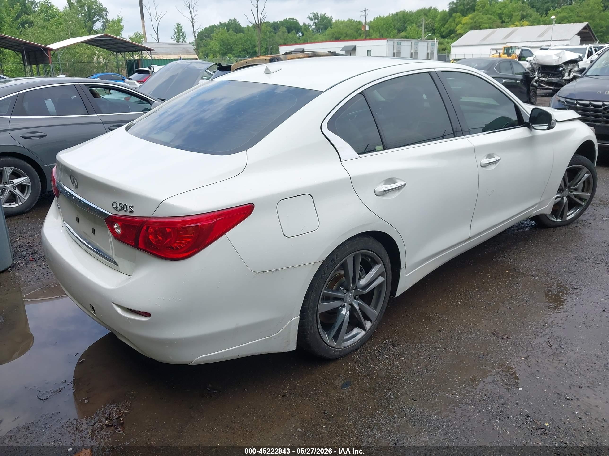 2014 Infiniti Q50 Sport White vin: JN1BV7AR4EM685641
