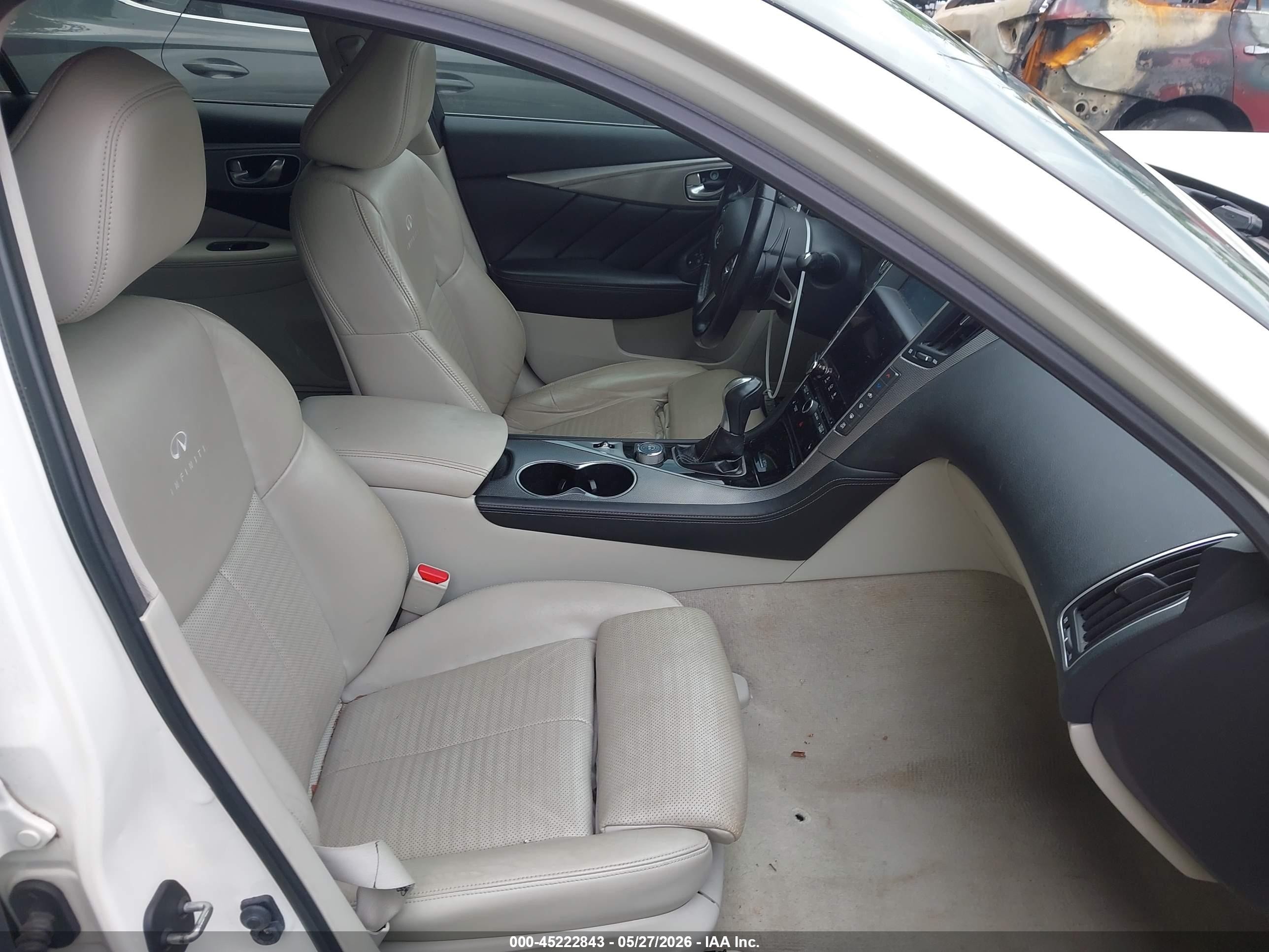 2014 Infiniti Q50 Sport White vin: JN1BV7AR4EM685641