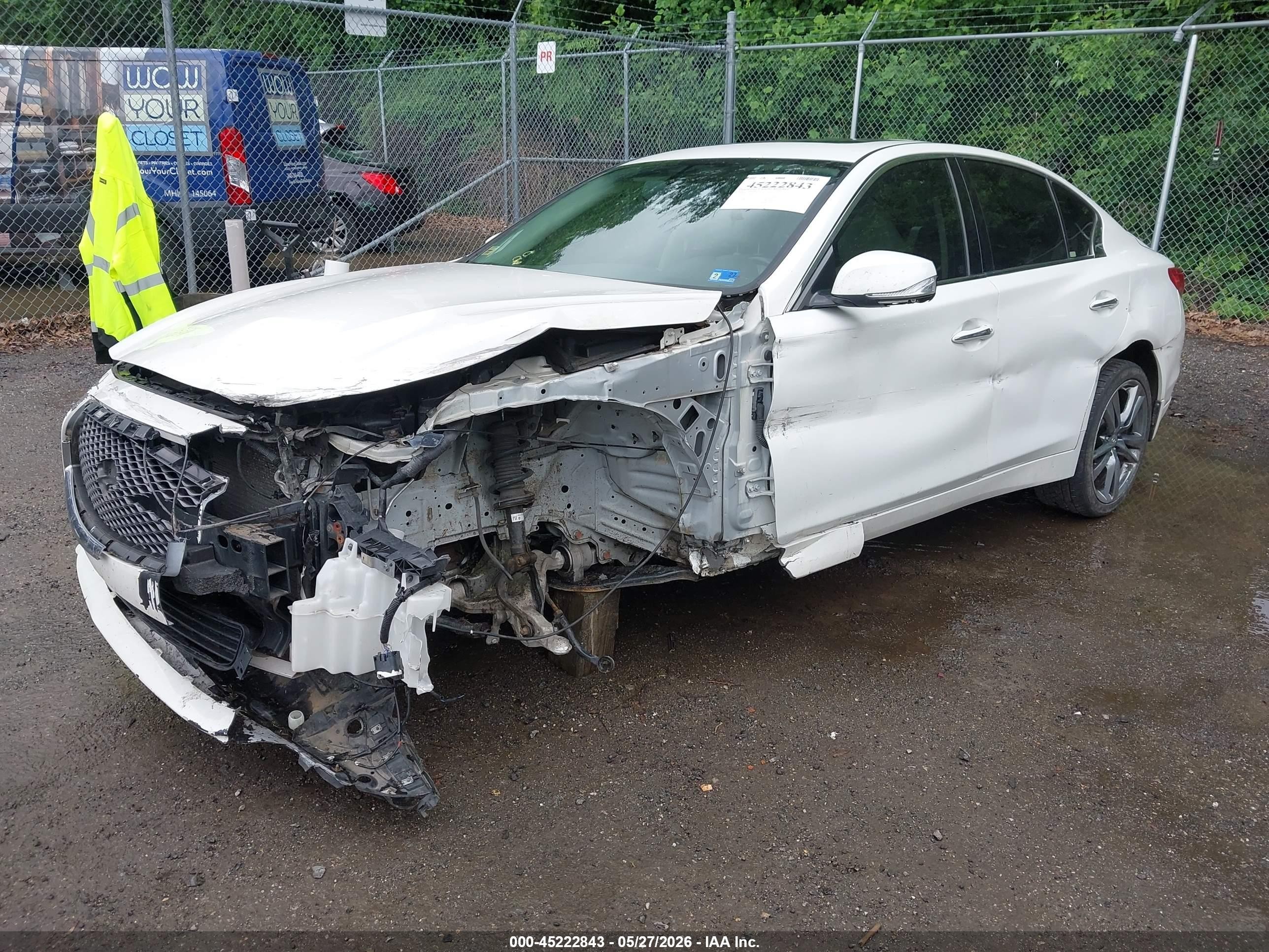 2014 Infiniti Q50 Sport White vin: JN1BV7AR4EM685641