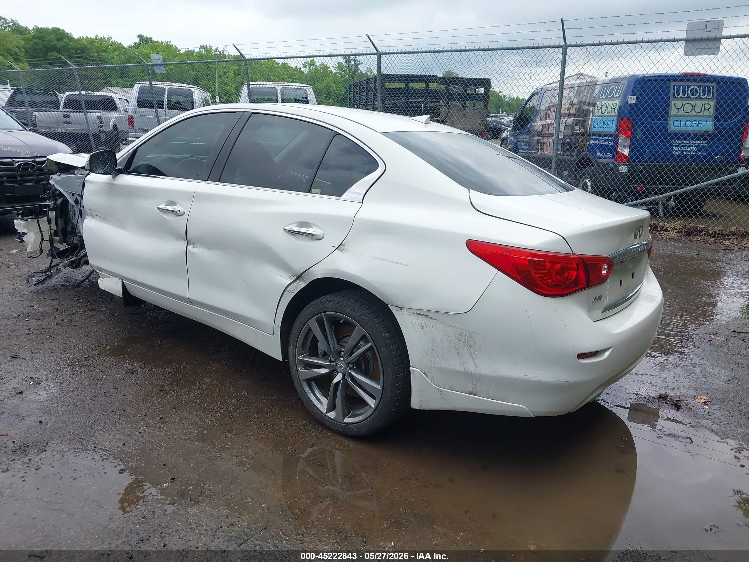 2014 Infiniti Q50 Sport White vin: JN1BV7AR4EM685641