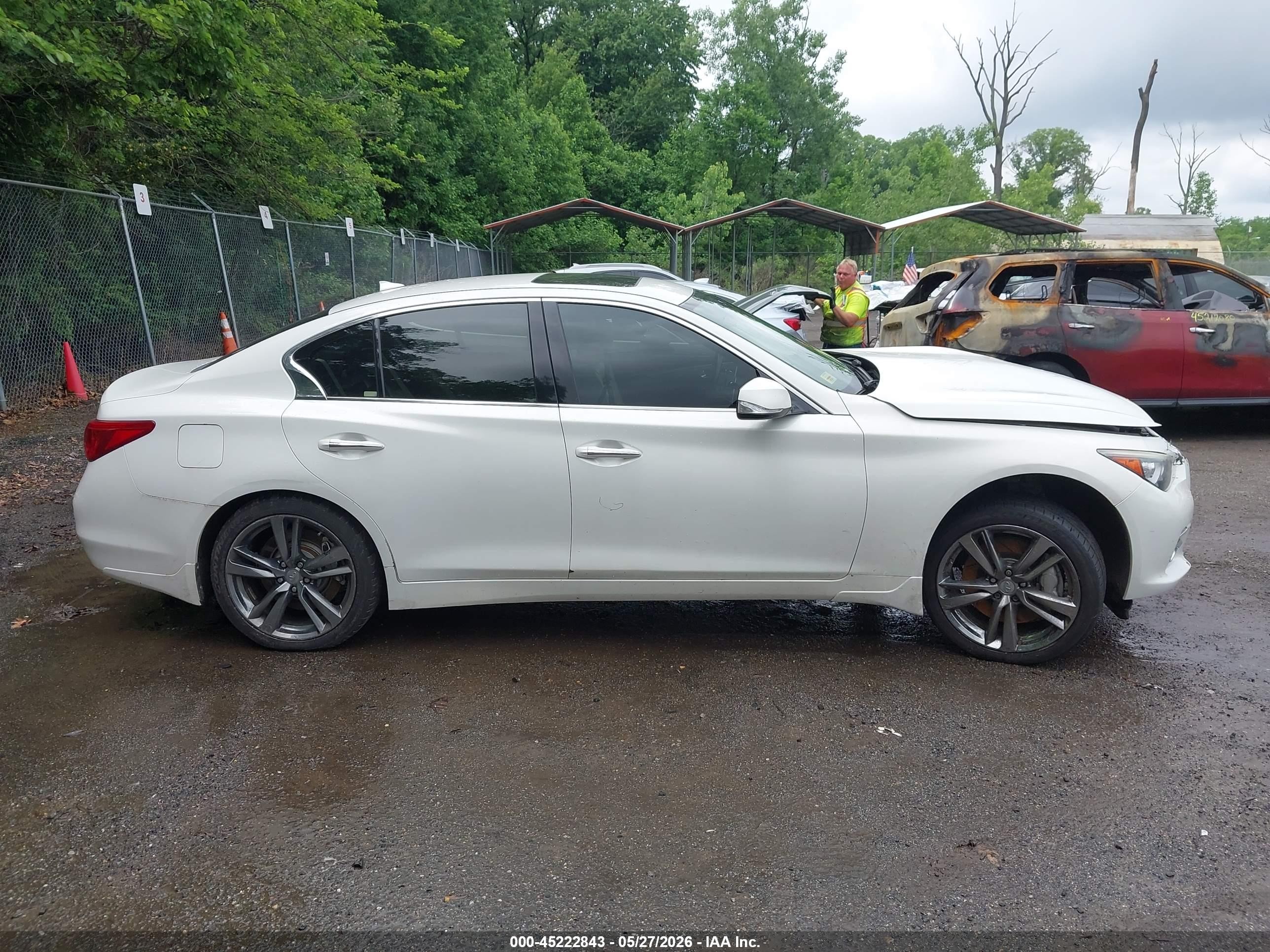 2014 Infiniti Q50 Sport White vin: JN1BV7AR4EM685641