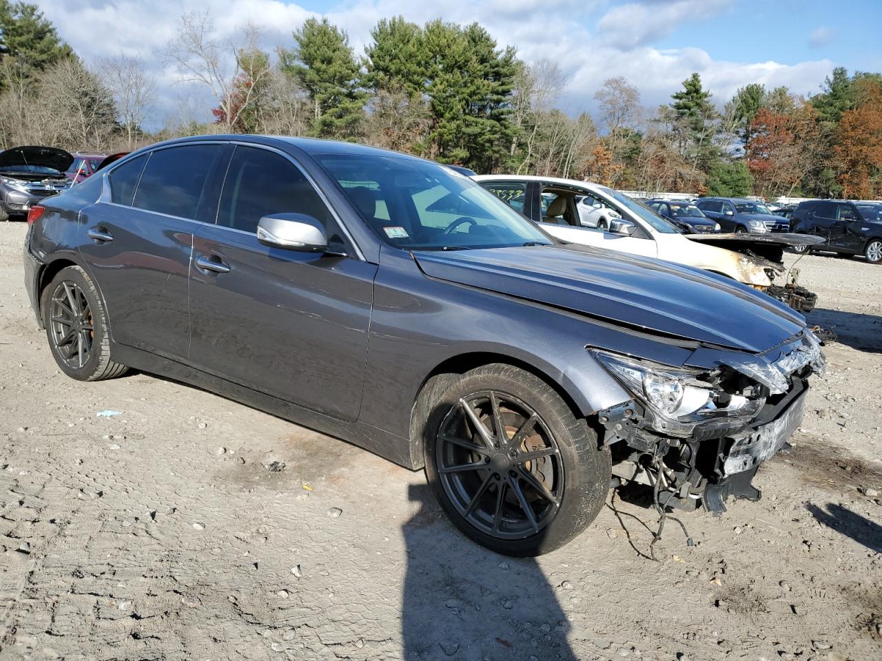 2014 Infiniti Q50 Base Gray vin: JN1BV7AR4EM690368