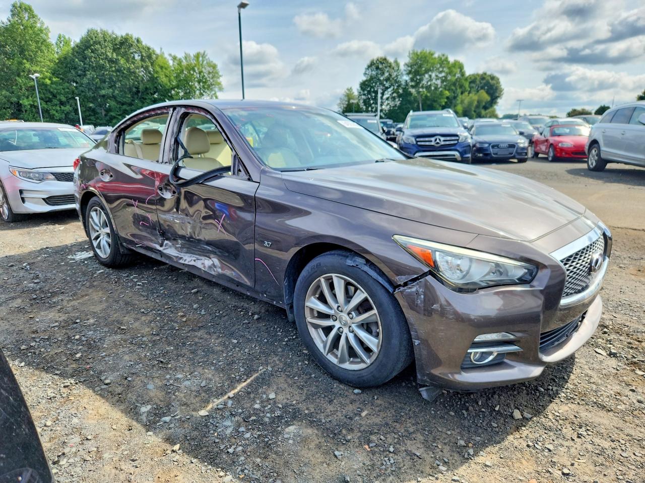 2014 Infiniti Q50 Premium Brown vin: JN1BV7AR4EM704026