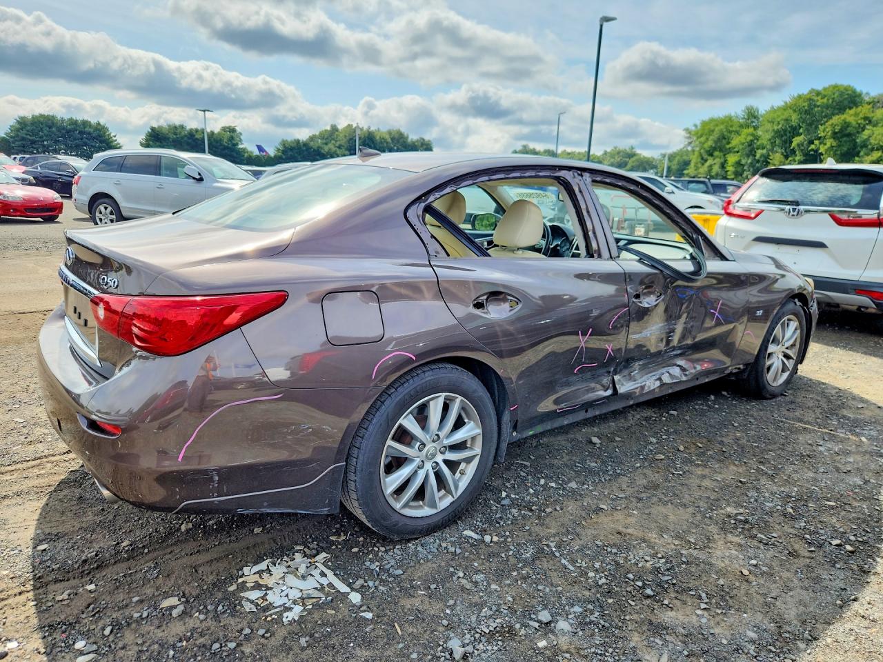 2014 Infiniti Q50 Premium Brown vin: JN1BV7AR4EM704026