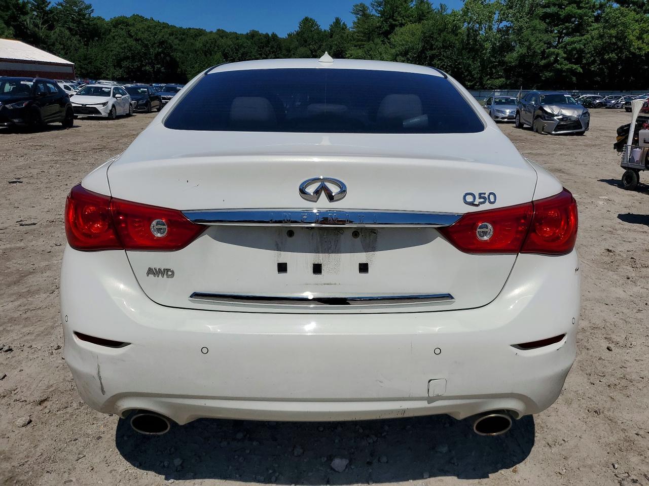 2014 Infiniti Q50 Premium White vin: JN1BV7AR4EM704527