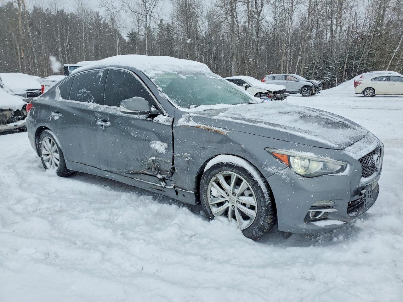 2014 Infiniti Q50 Base Gray vin: JN1BV7AR5EM692369