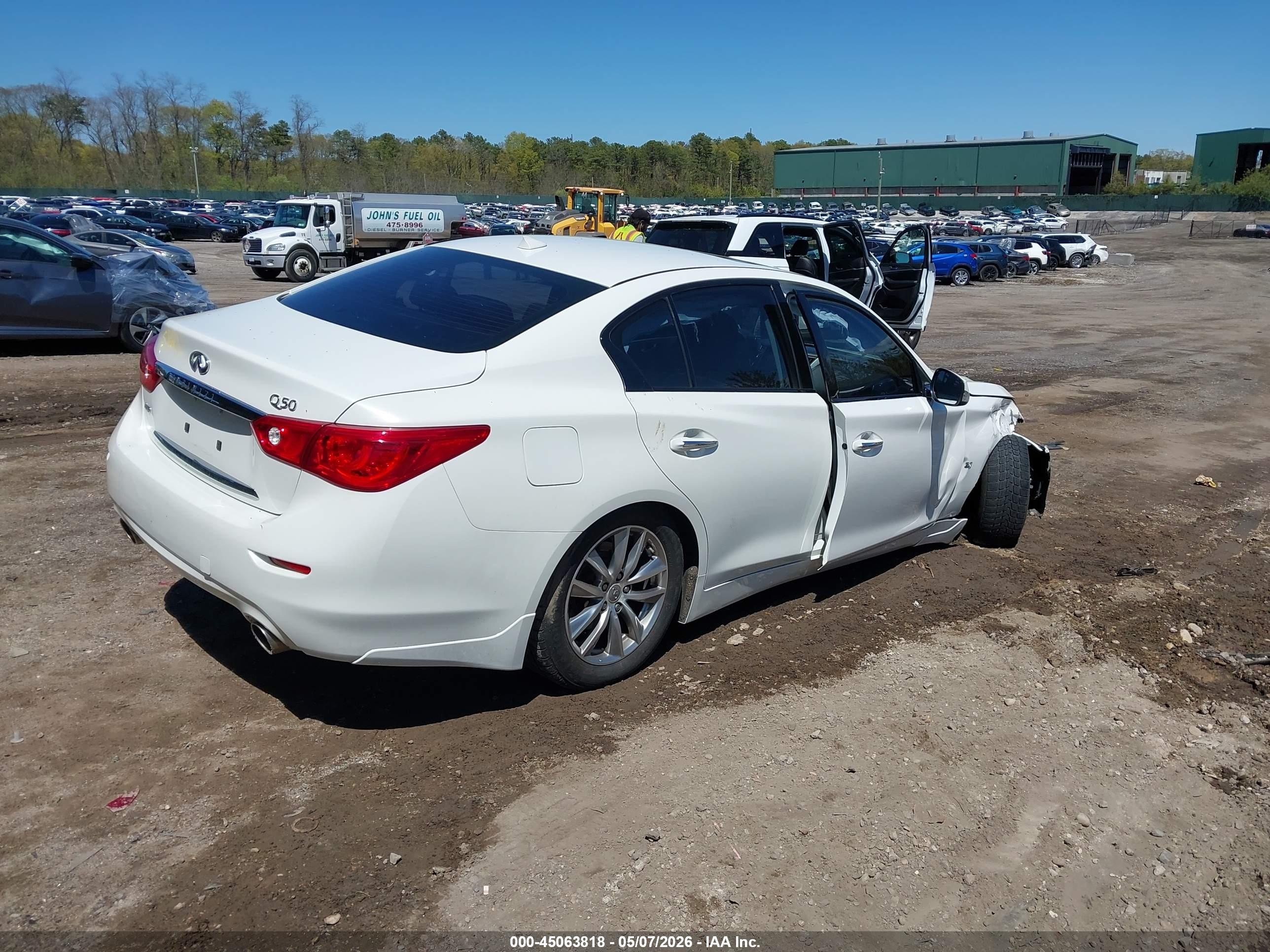 2014 Infiniti Q50 Premium Белый vin: JN1BV7AR5EM695594