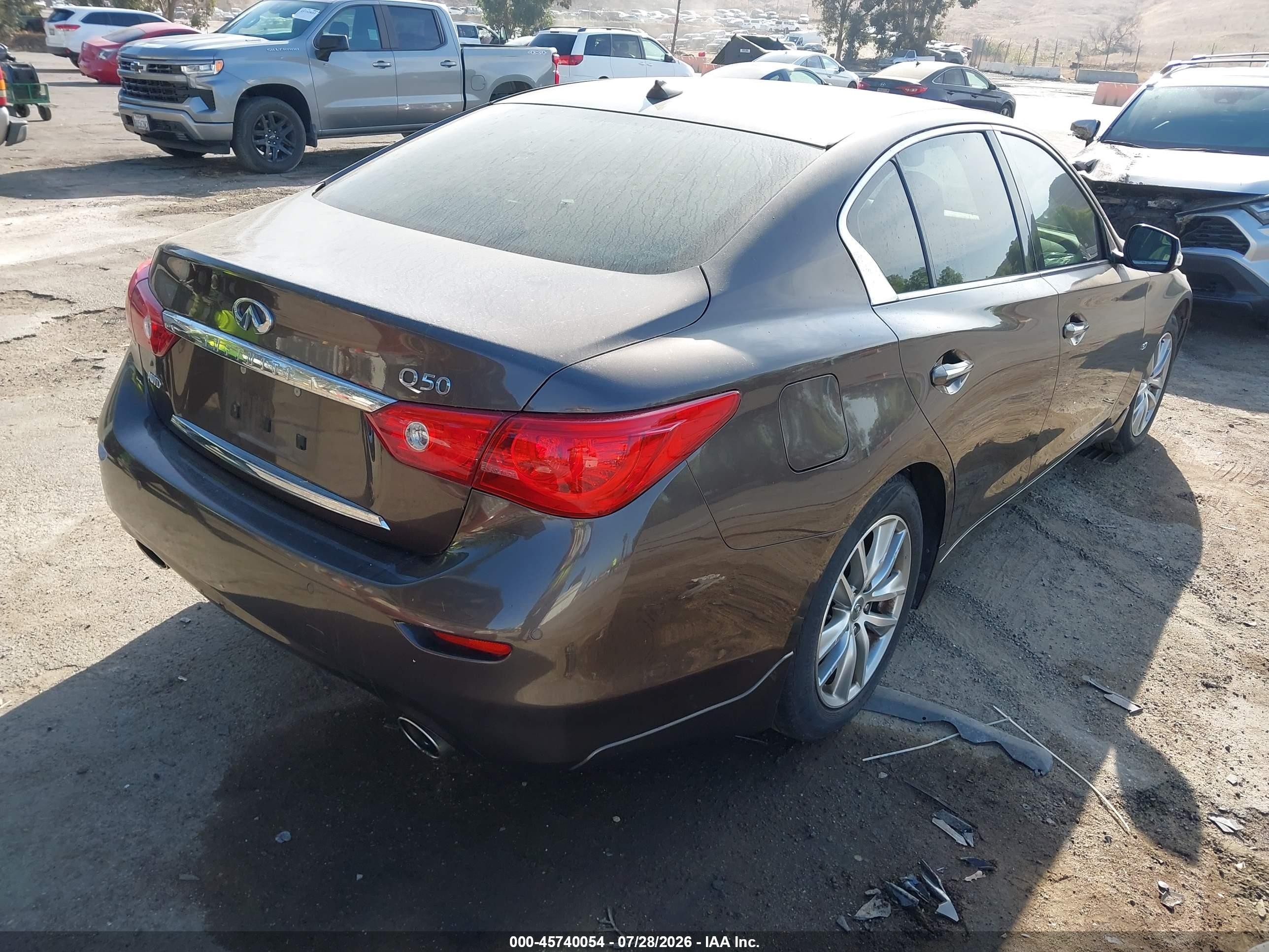 2015 Infiniti Q50 Premium/sport Gray vin: JN1BV7AR5FM409132