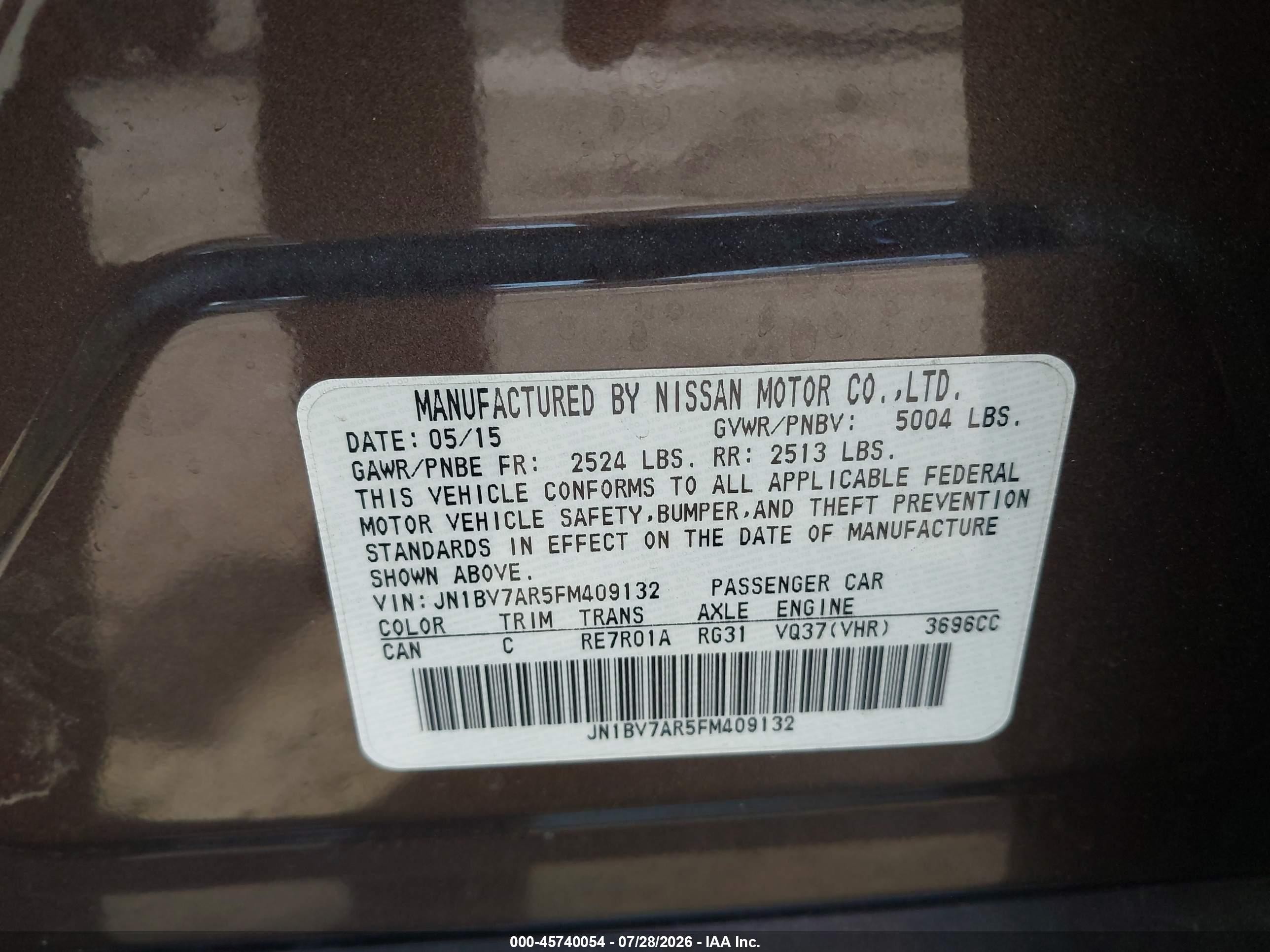 2015 Infiniti Q50 Premium/sport Gray vin: JN1BV7AR5FM409132