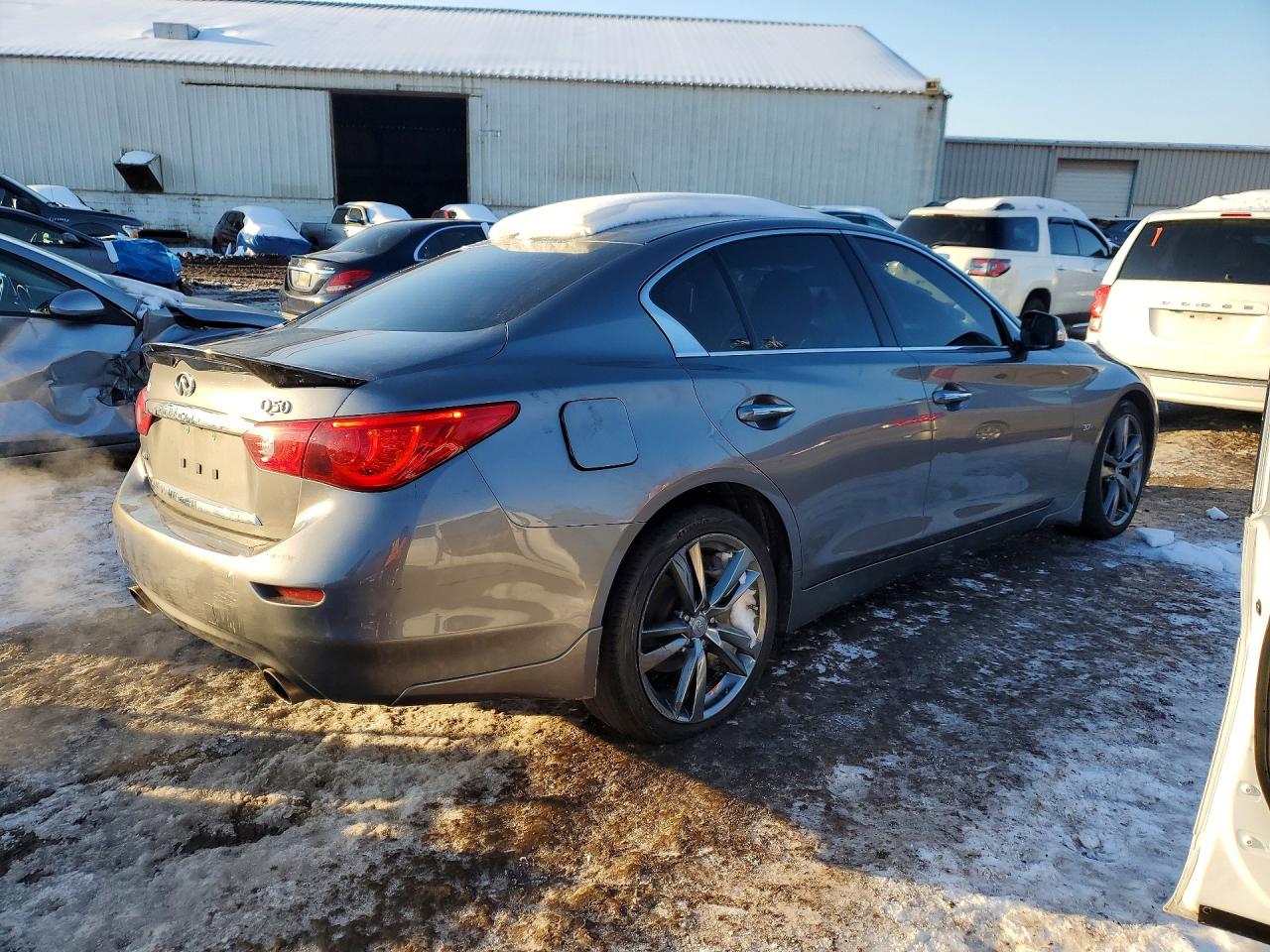 2015 Infiniti Q50 Gray vin: JN1BV7AR5FM410443