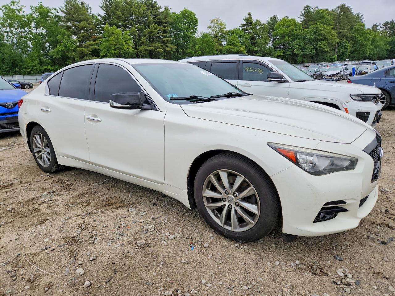 2015 Infiniti Q50 Premium White vin: JN1BV7AR5FM422009