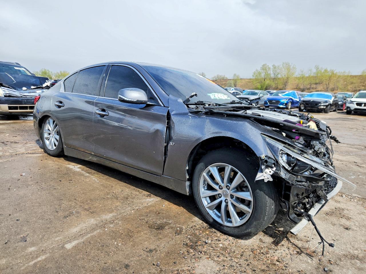 2014 Infiniti Q50 Base Gray vin: JN1BV7AR6EM680554