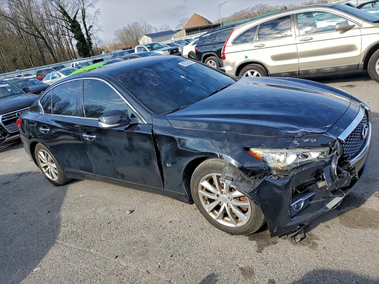 2014 Infiniti Q50 Base Black vin: JN1BV7AR6EM686063