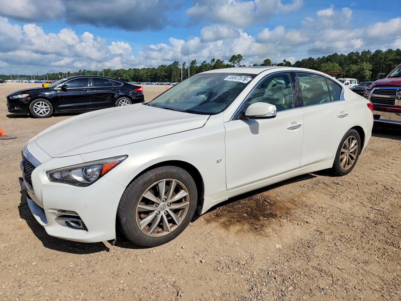 2014 Infiniti Q50 Premium White vin: JN1BV7AR6EM694003