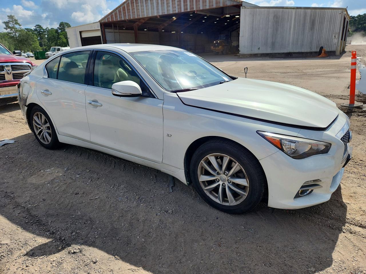 2014 Infiniti Q50 Premium White vin: JN1BV7AR6EM694003