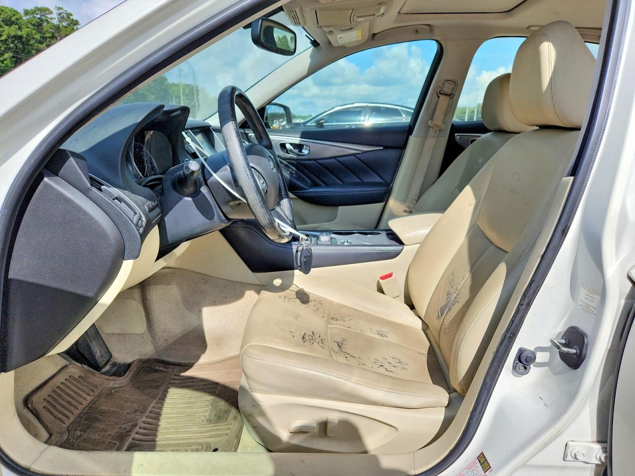 2014 Infiniti Q50 Premium White vin: JN1BV7AR6EM694003